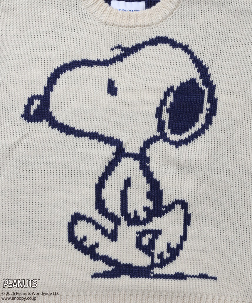 TP SNOOPY CHUNKY KNIT / スヌーピー メッセージプリント チャンキーニット オフホワイト