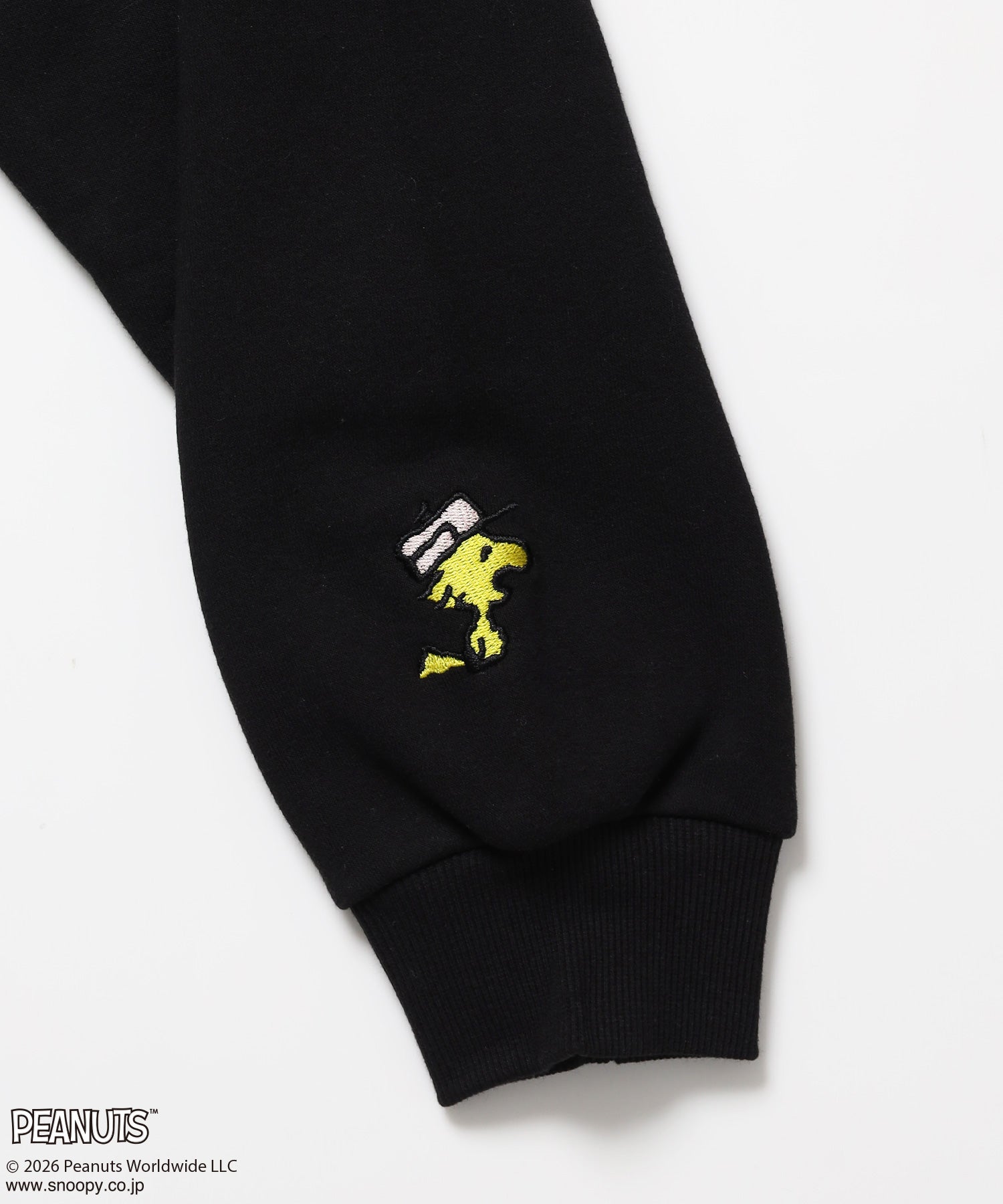TP FUR SNOOPY APPLIQUE P/K/ スヌーピー ファーワッペン 刺繍 パーカー ブラック