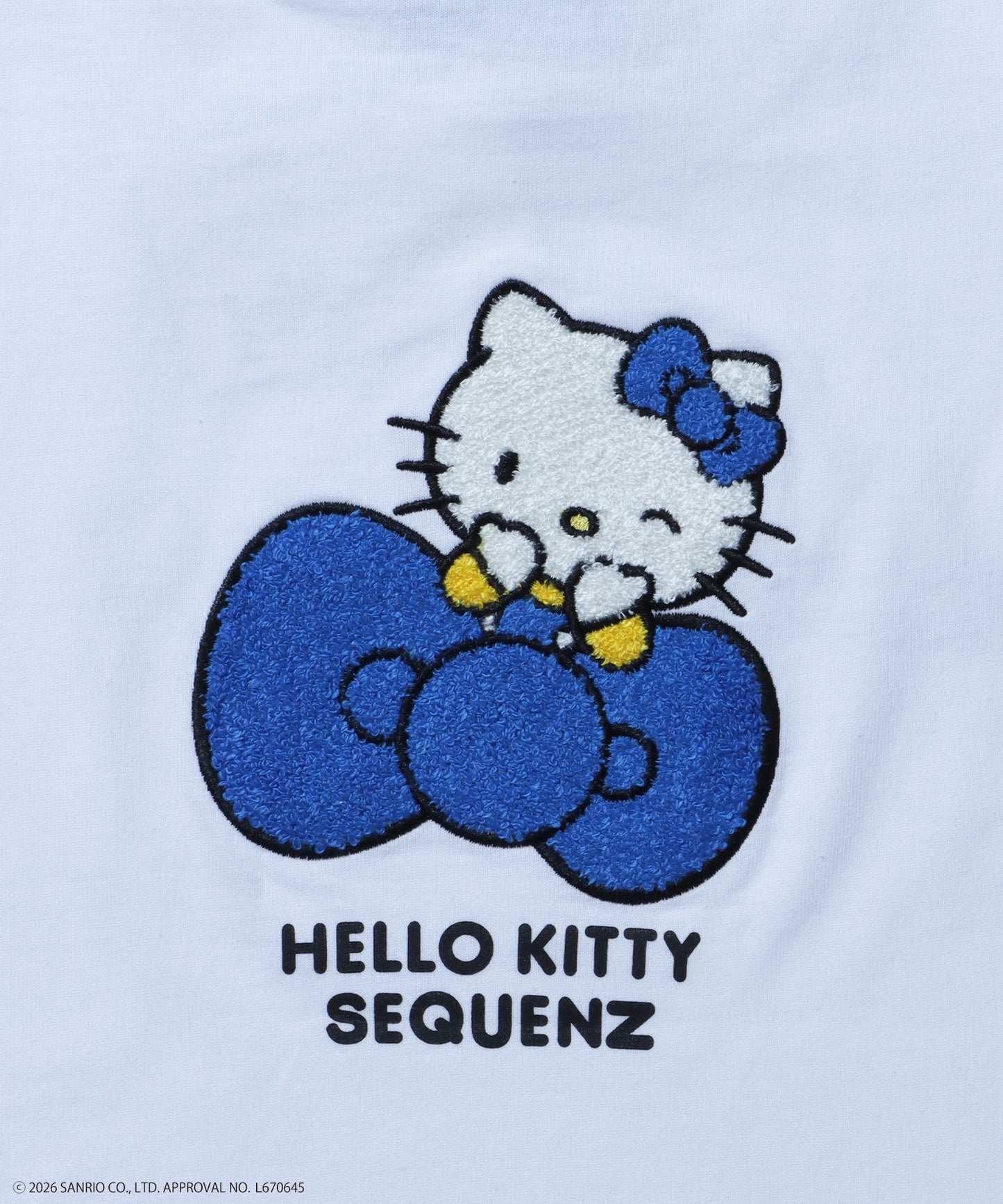 HK EMBROIDERY KITTY TEE / ハローキティ キティちゃん 半袖 クルーネック プリント ワンポイント 刺繍 ホワイト