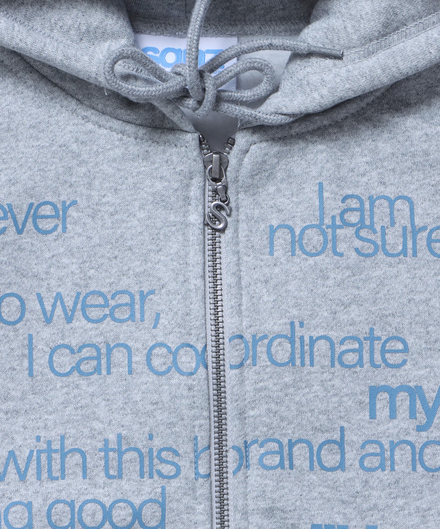 sqnz eyelet zip pk / ジップパーカー スタッズ フーディ ハトメ 裏起毛≪SET UP着用可能≫ グレー