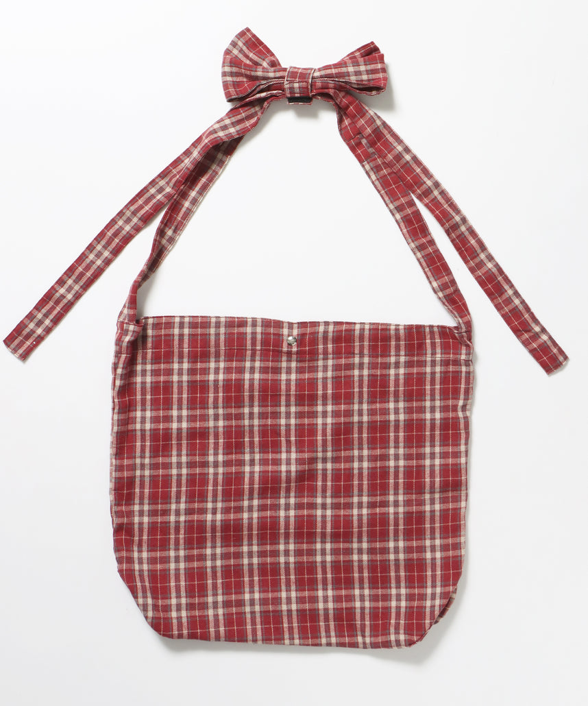 ≪予約商品≫sqnz favorite kira-kira totebag / ラインストーン バック チェック柄 2way ユニセックス レッド