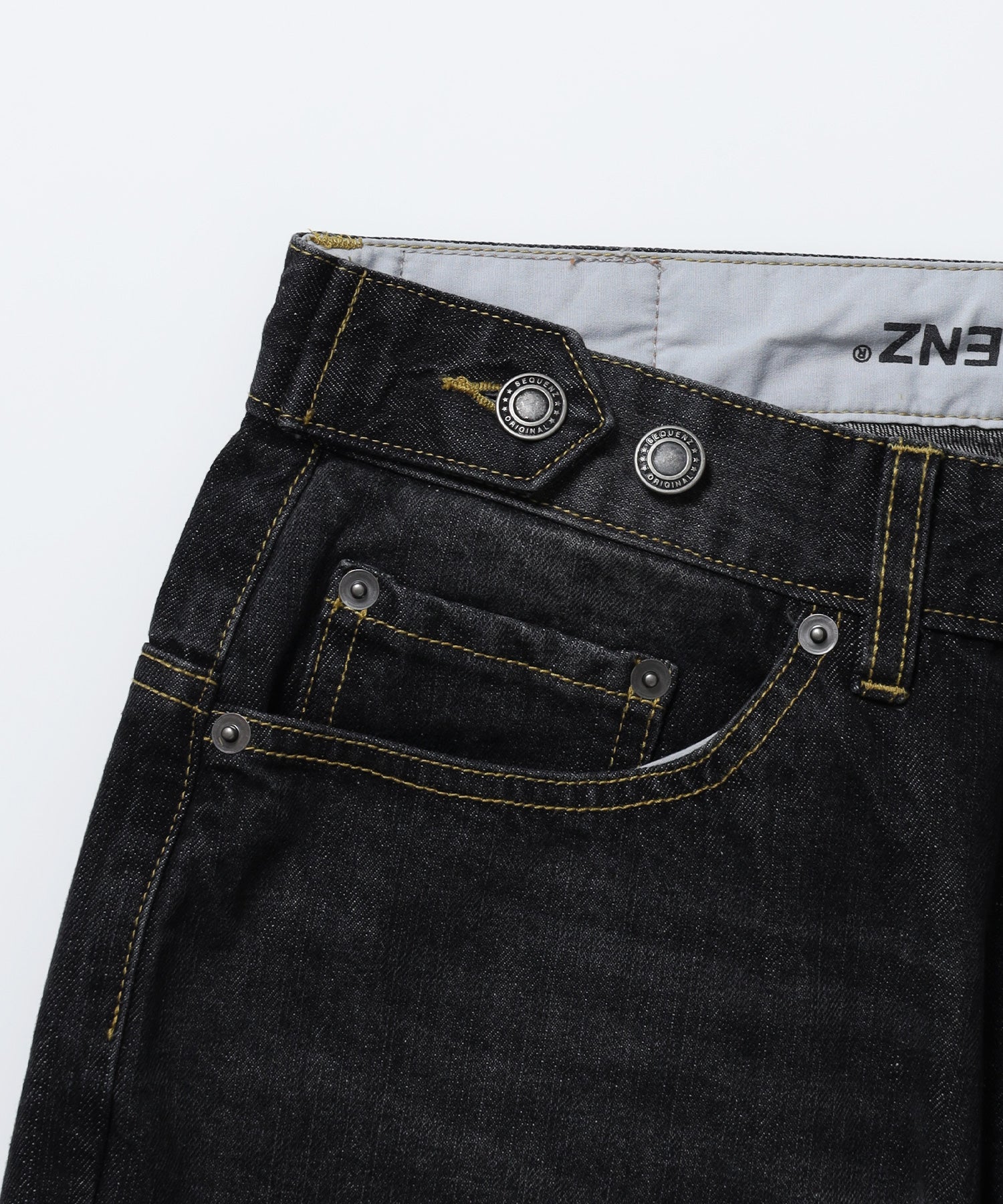 ※WEB限定 / ワイドデニムパンツ / sqnz seam design applique denim ブラック