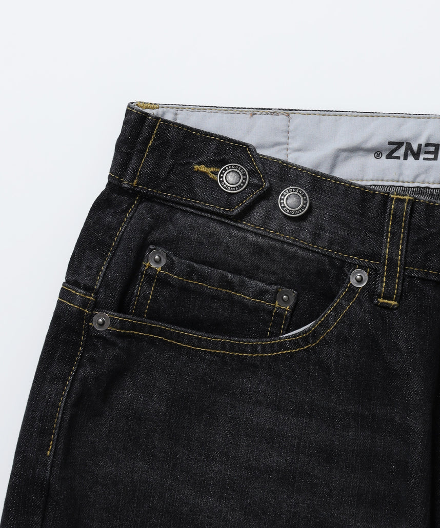 ※WEB限定 / ワイドデニムパンツ / sqnz seam design applique denim ブラック