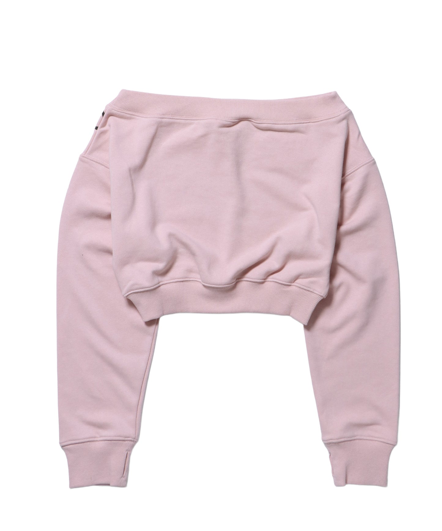 sqnz star shoulder sweat ladies / レディース ワンショルダー スタッズ 裏毛 短丈 サムホール ピンク