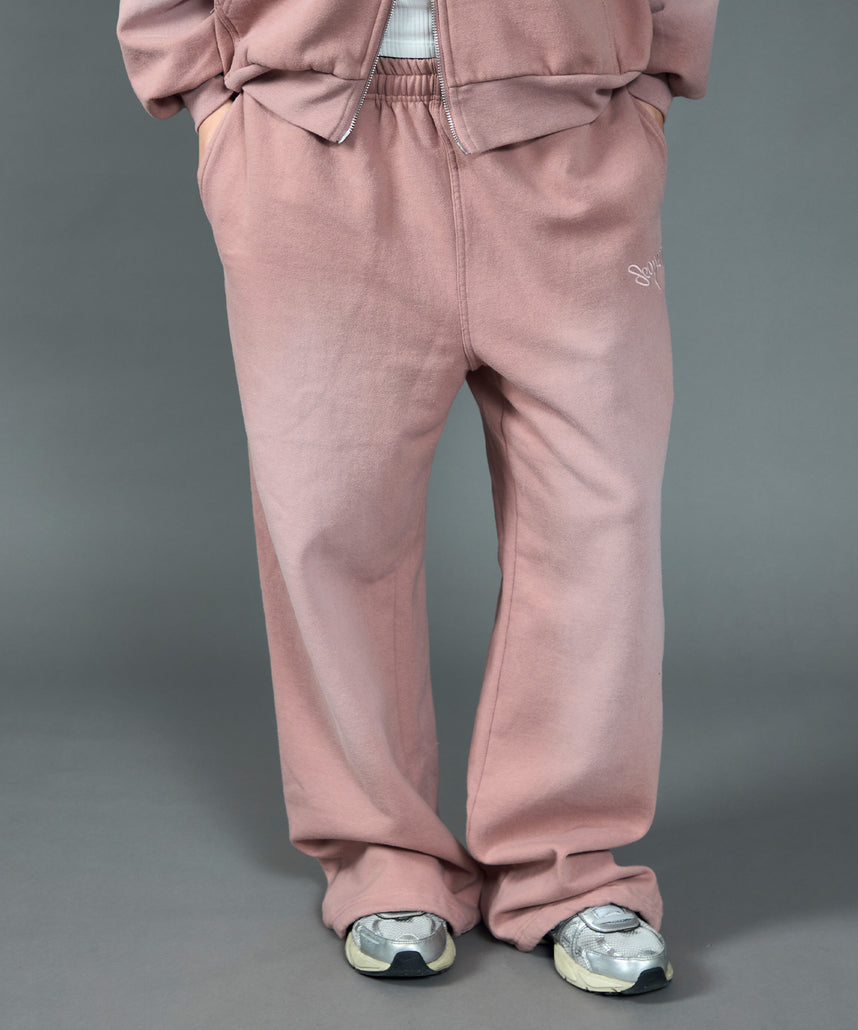 LOGO APPLIQUE SWEAT PANTS / フェード スウェット オーバーサイズ ヴィンテージライク 裏起毛 ピンク系その他2