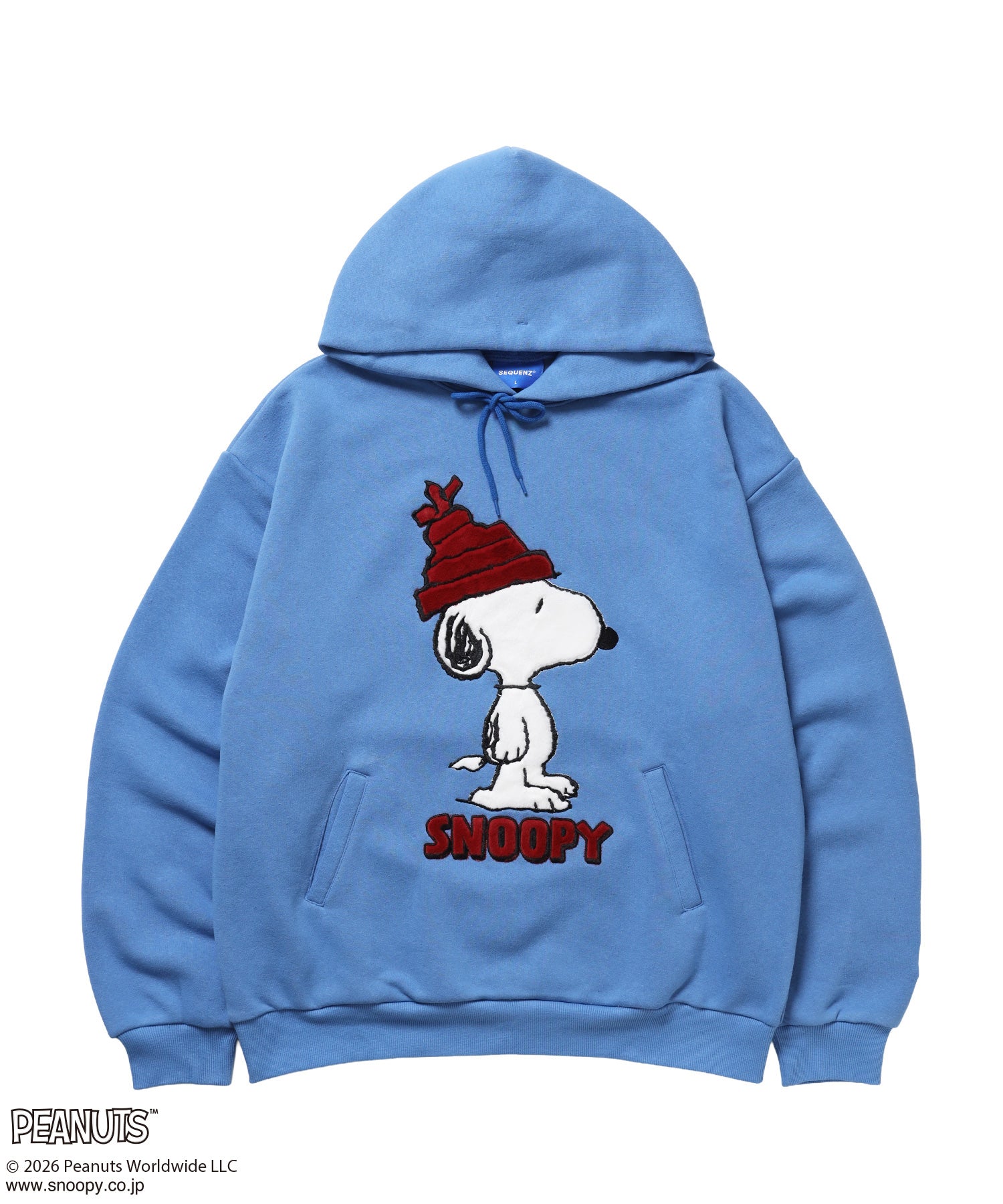 TP FUR SNOOPY APPLIQUE P/K/ スヌーピー ファーワッペン 刺繍 パーカー ブルー