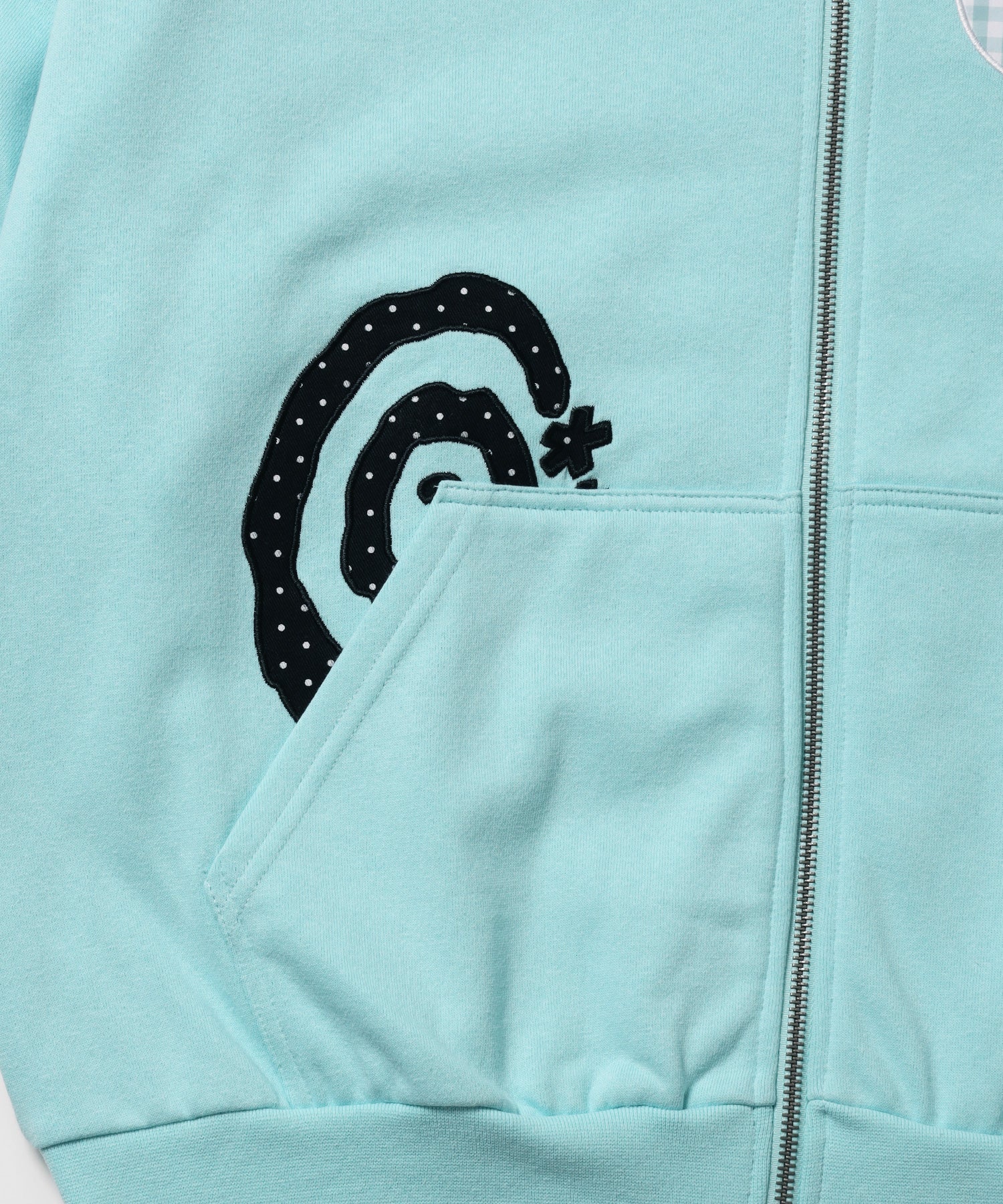 ※WEB限定 / ギンガムドットロゴジップパーカー / sqnzU spiral applique zip p/k