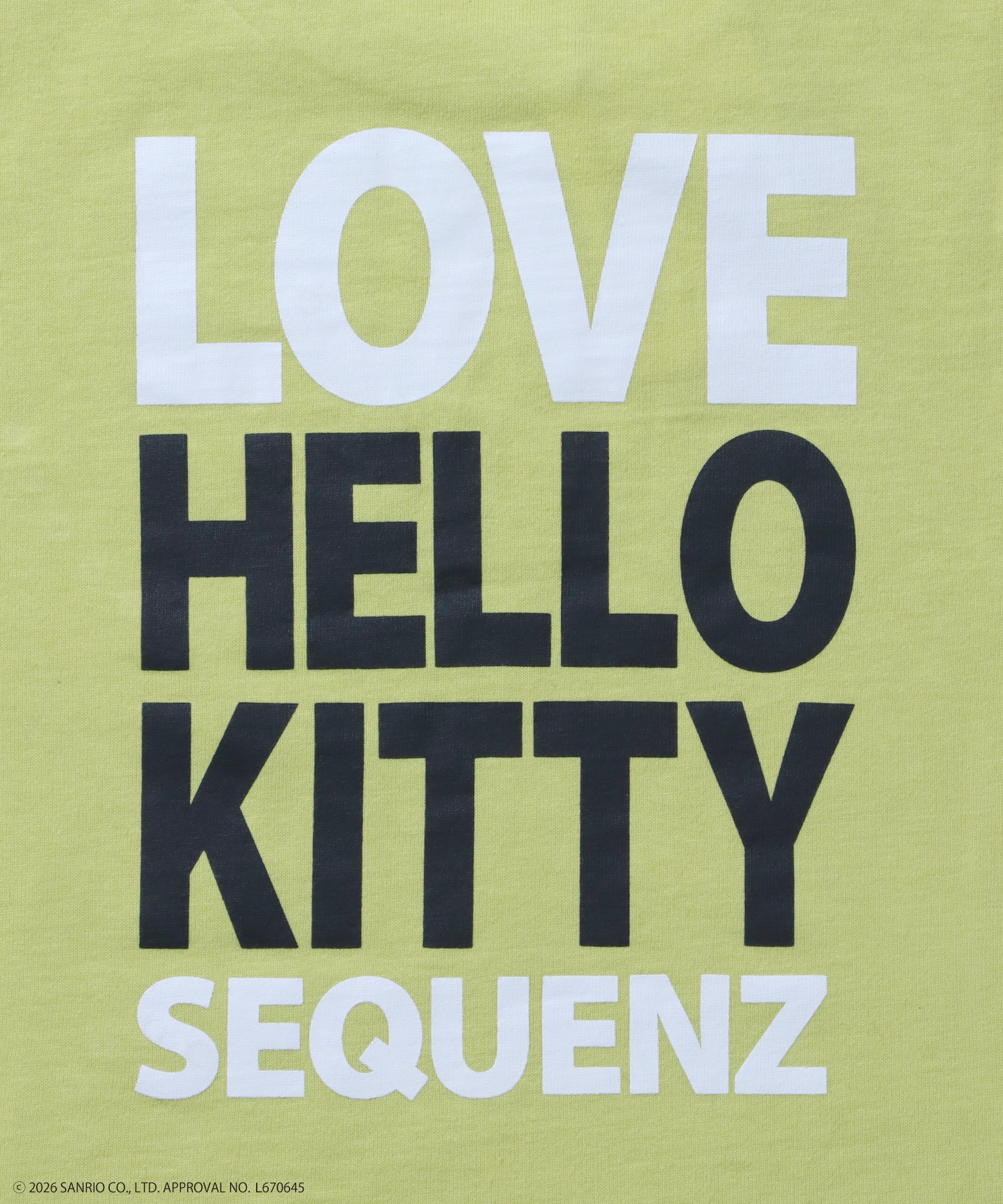 HK LOVE SEQUENZ TEE / ハローキティ キティちゃん 半袖 クルーネック プリント ワンポイント ラインストーン イエロー