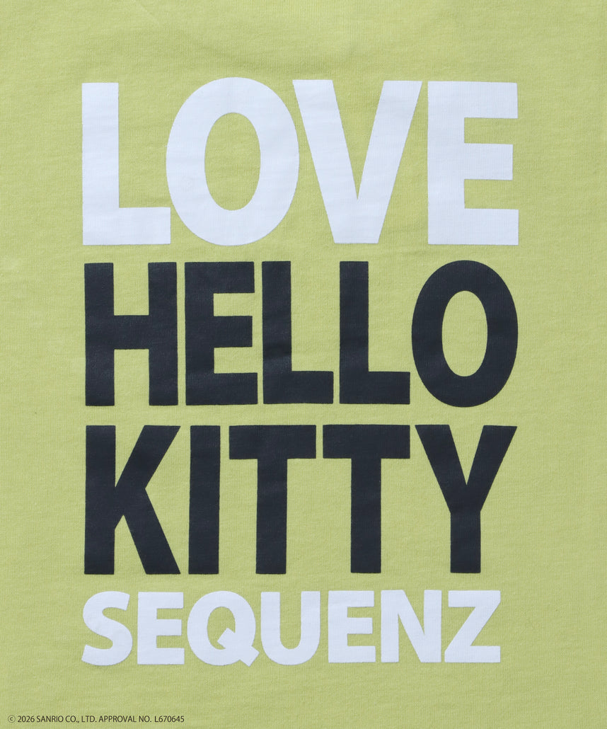 HK LOVE SEQUENZ TEE / ハローキティ キティちゃん 半袖 クルーネック プリント ワンポイント ラインストーン イエロー