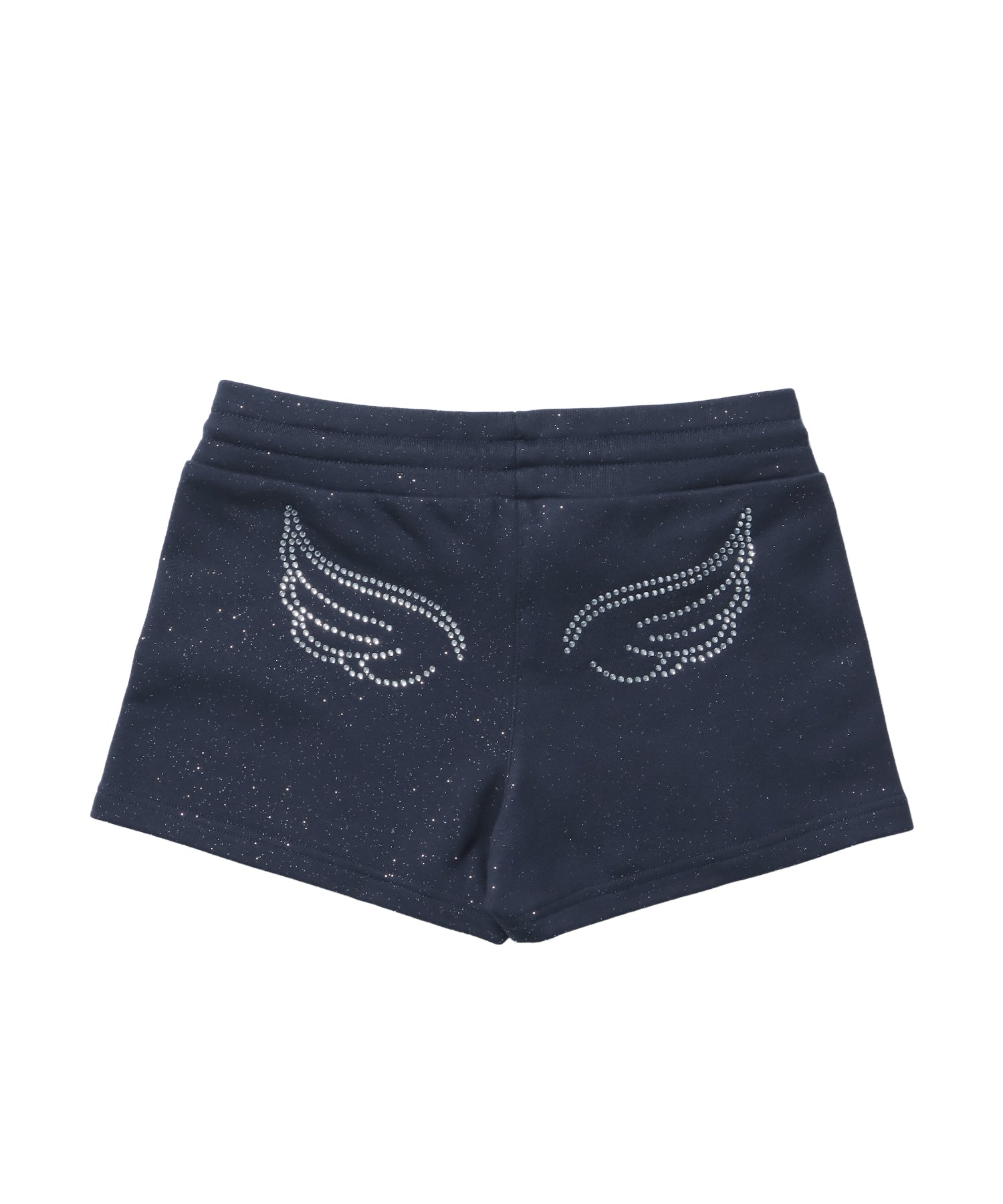 ≪予約商品≫sqnz glitter mini pants / レディース ショートパンツ ボトムス ラインストーン 裏毛 ネイビー