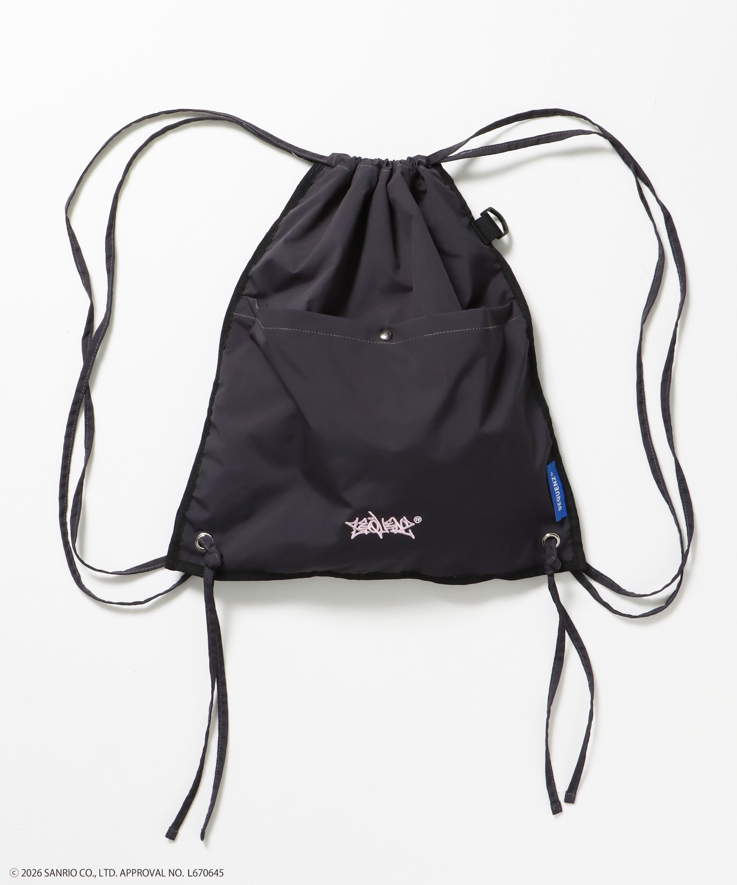 HK KITTY DAILY KNAPSACK / ナップサック バック 雑貨 2WAY プリント リバーシブル ユニセックス ブラック系その他