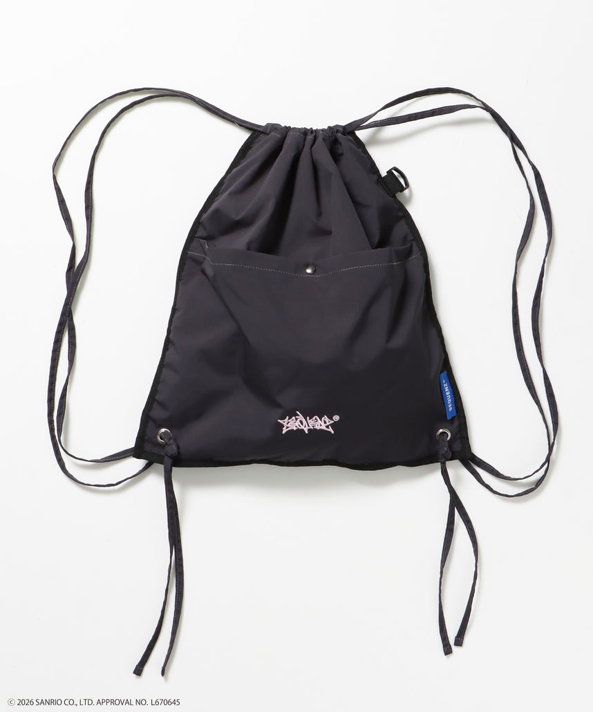 HK KITTY DAILY KNAPSACK / ナップサック バック 雑貨 2WAY プリント リバーシブル ユニセックス ブラック系その他