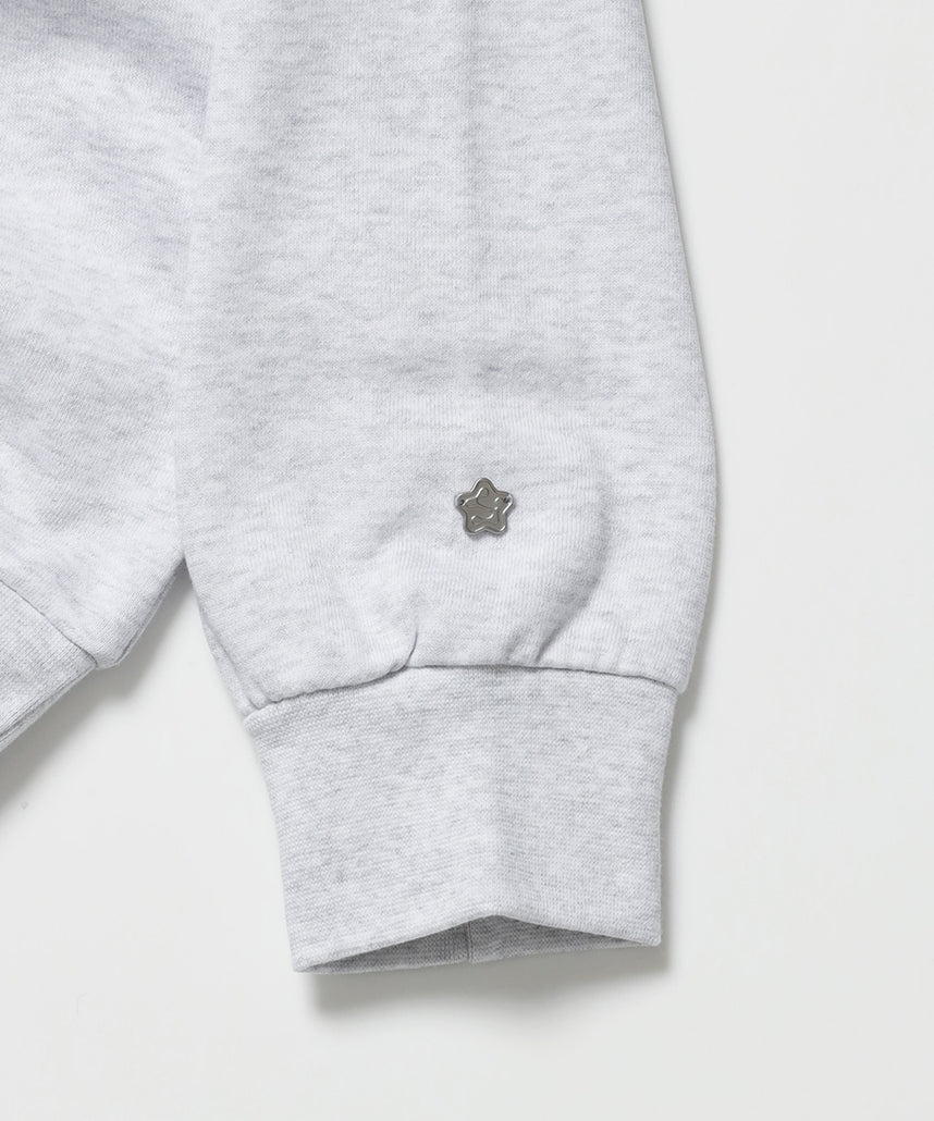 ※WEB限定 サークルハート刺繍裏起毛スウェット / sqnzU basic logo c/n アッシュグレー
