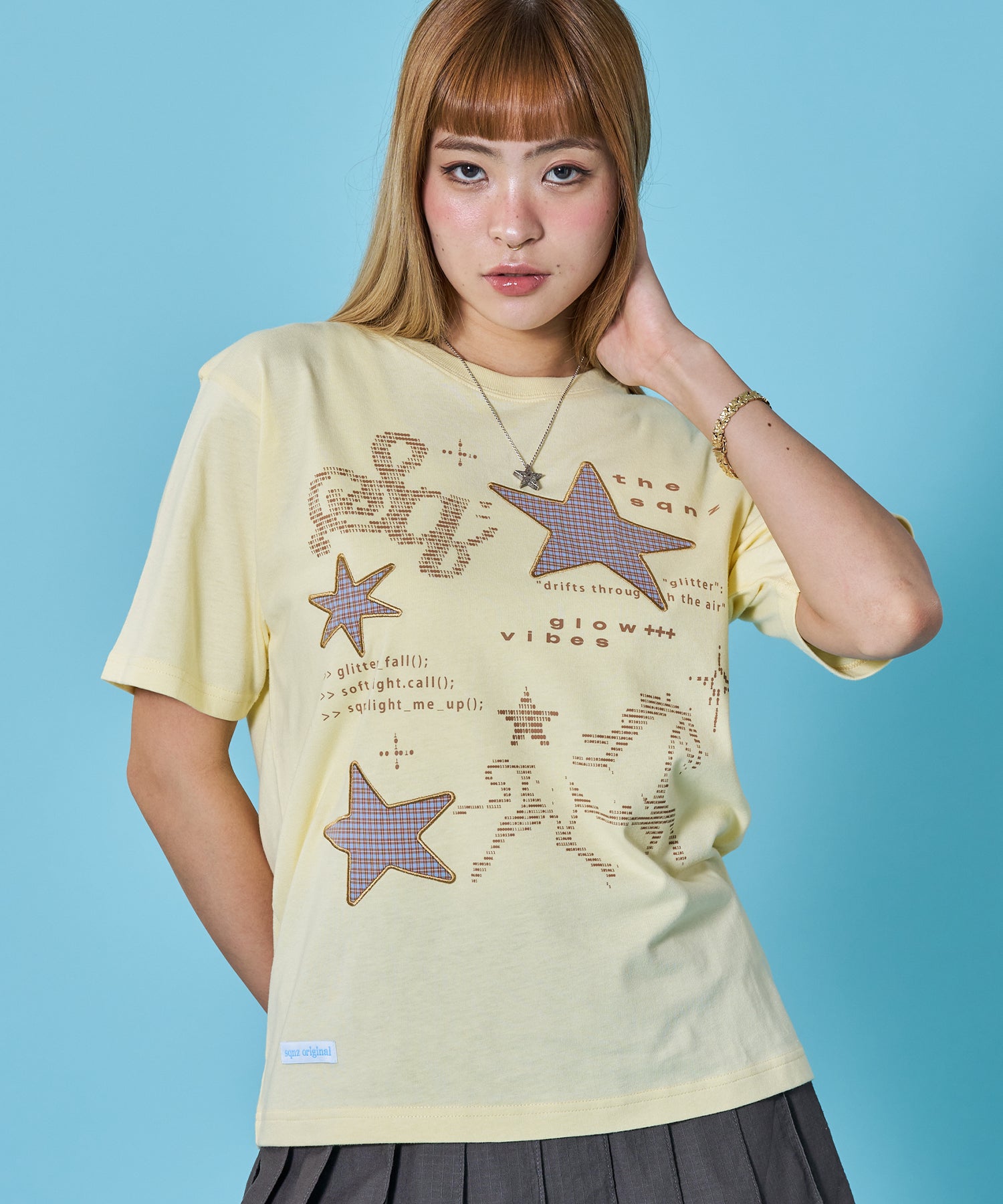 sqnz（エスキュンズ）】※WEB限定 sqnz motif applique tee / 半袖