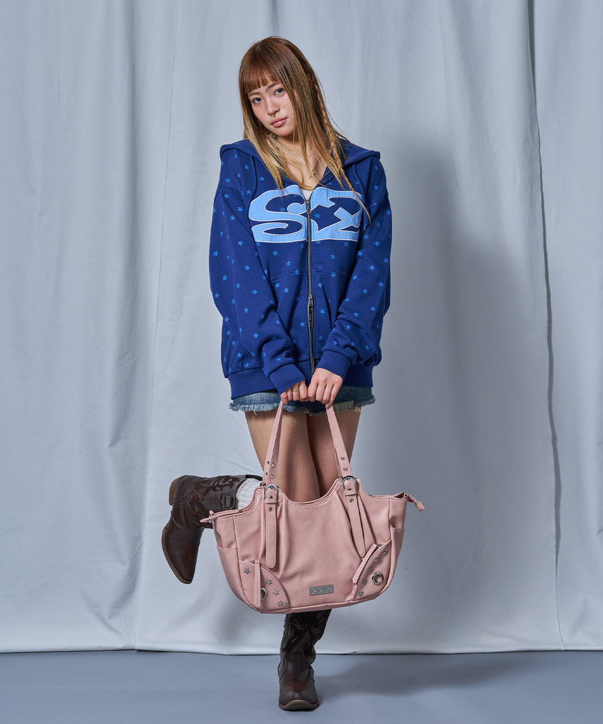 ※WEB限定 / スタースタッズ&ハトメハンドバッグ / sqnz star eyelet bag ピンク