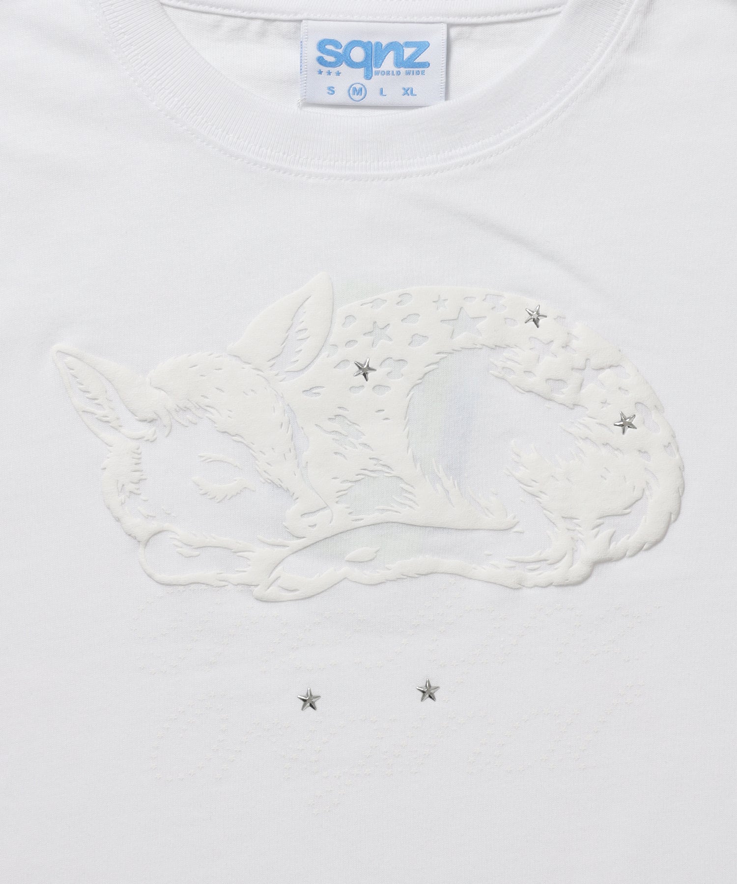 ※WEB限定 / スタッズ / アニマル発砲プリントTシャツ / sqnz star bambi pt tee ホワイト