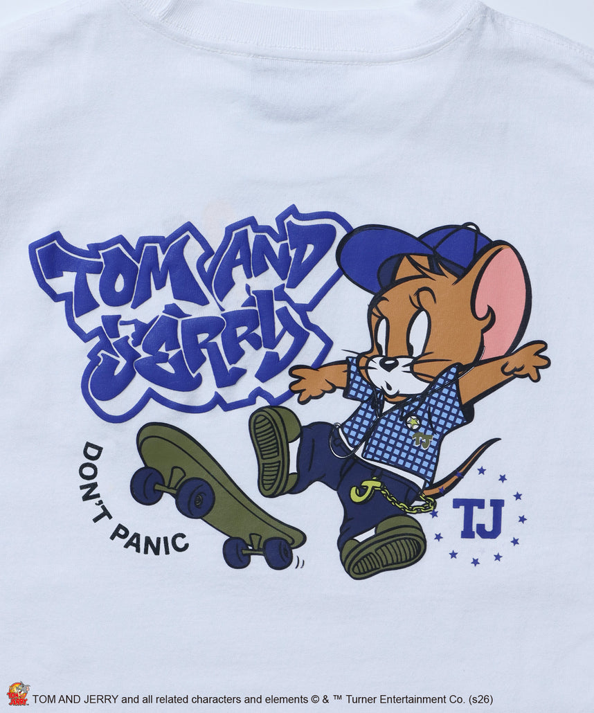 TJ SKATE BOARD TEE / トムとジェリー Tシャツ 半袖 クルーネック プリント オーバーサイズ ホワイト