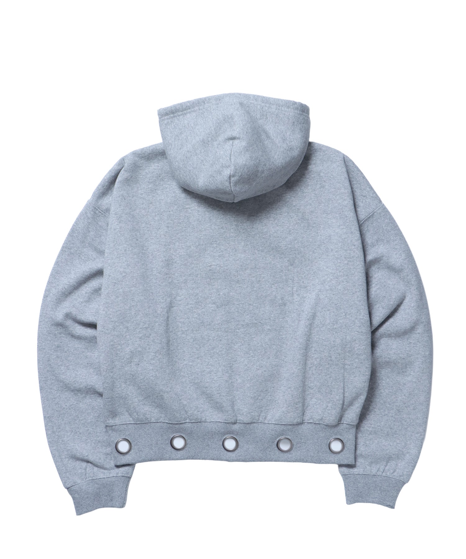 sqnz eyelet zip pk / ジップパーカー スタッズ フーディ ハトメ 裏起毛≪SET UP着用可能≫ グレー