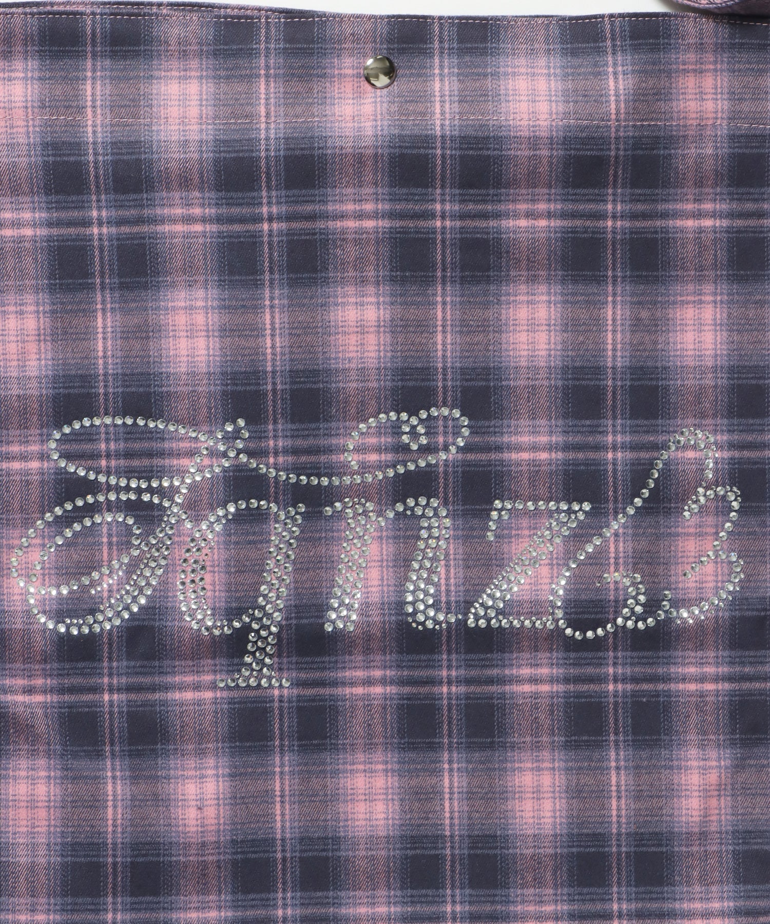 ≪予約商品≫sqnz favorite kira-kira totebag / ラインストーン バック チェック柄 2way ユニセックス ピンク