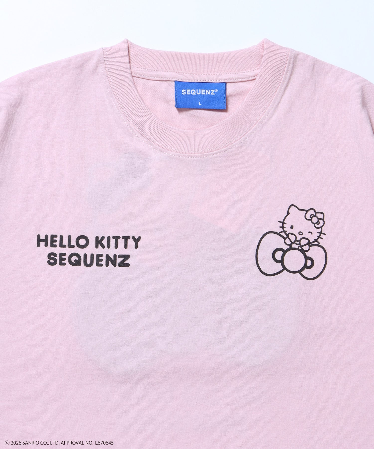 HK EMBROIDERY KITTY TEE / ハローキティ キティちゃん 半袖 クルーネック プリント ワンポイント 刺繍 ライトピンク