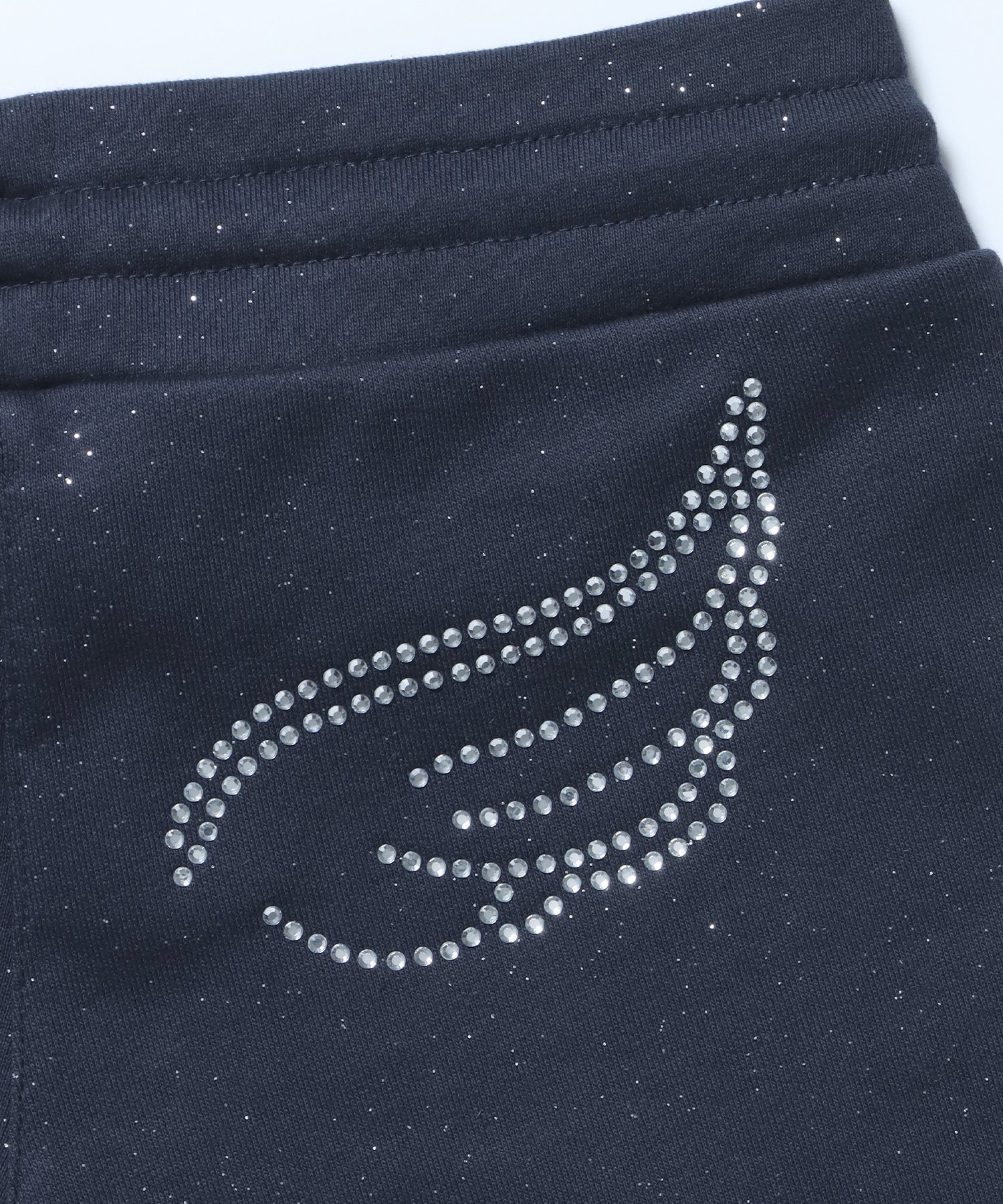 ≪予約商品≫sqnz glitter mini pants / レディース ショートパンツ ボトムス ラインストーン 裏毛 ネイビー