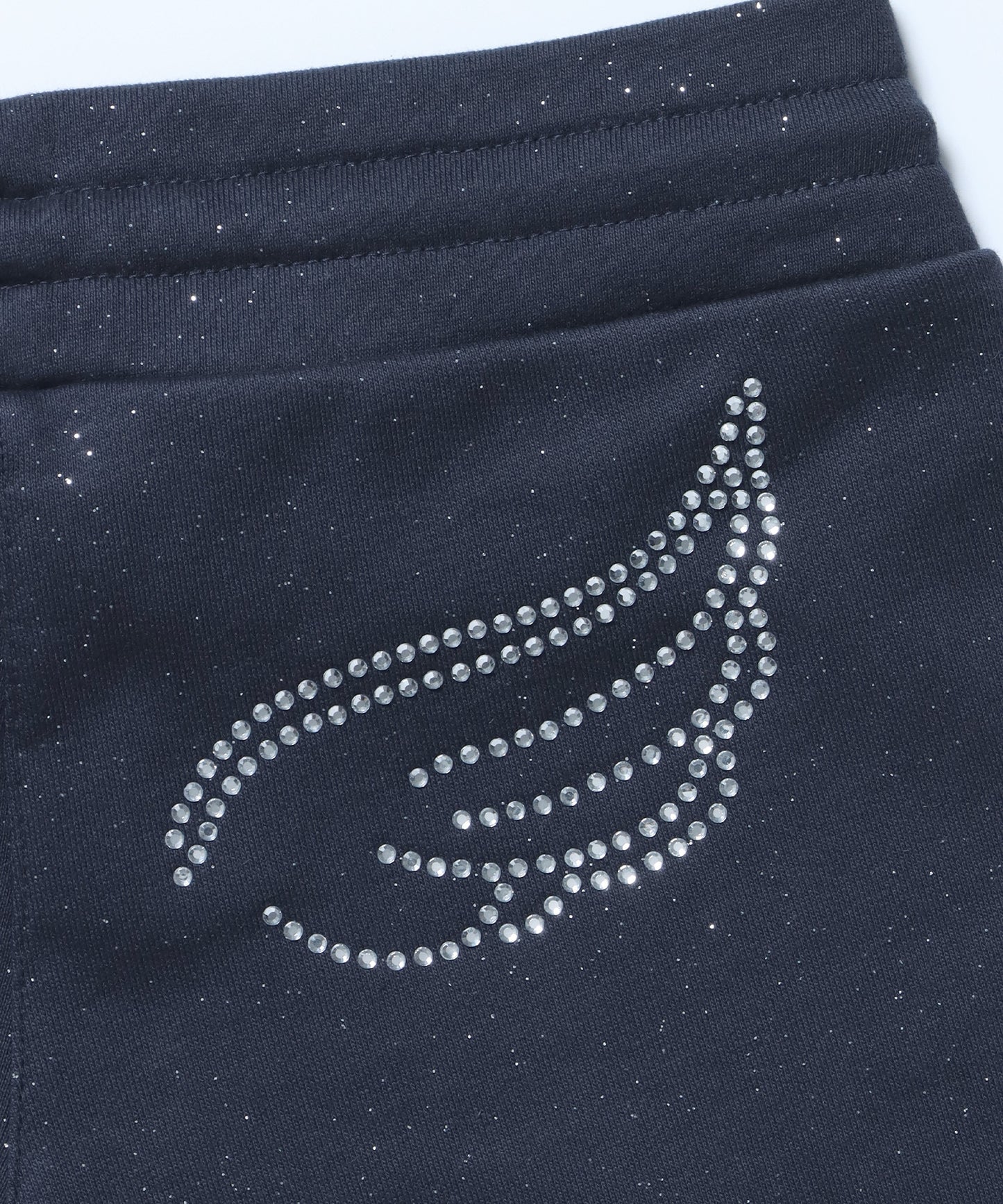 ≪予約商品≫sqnz glitter mini pants / レディース ショートパンツ ボトムス ラインストーン 裏毛 ネイビー