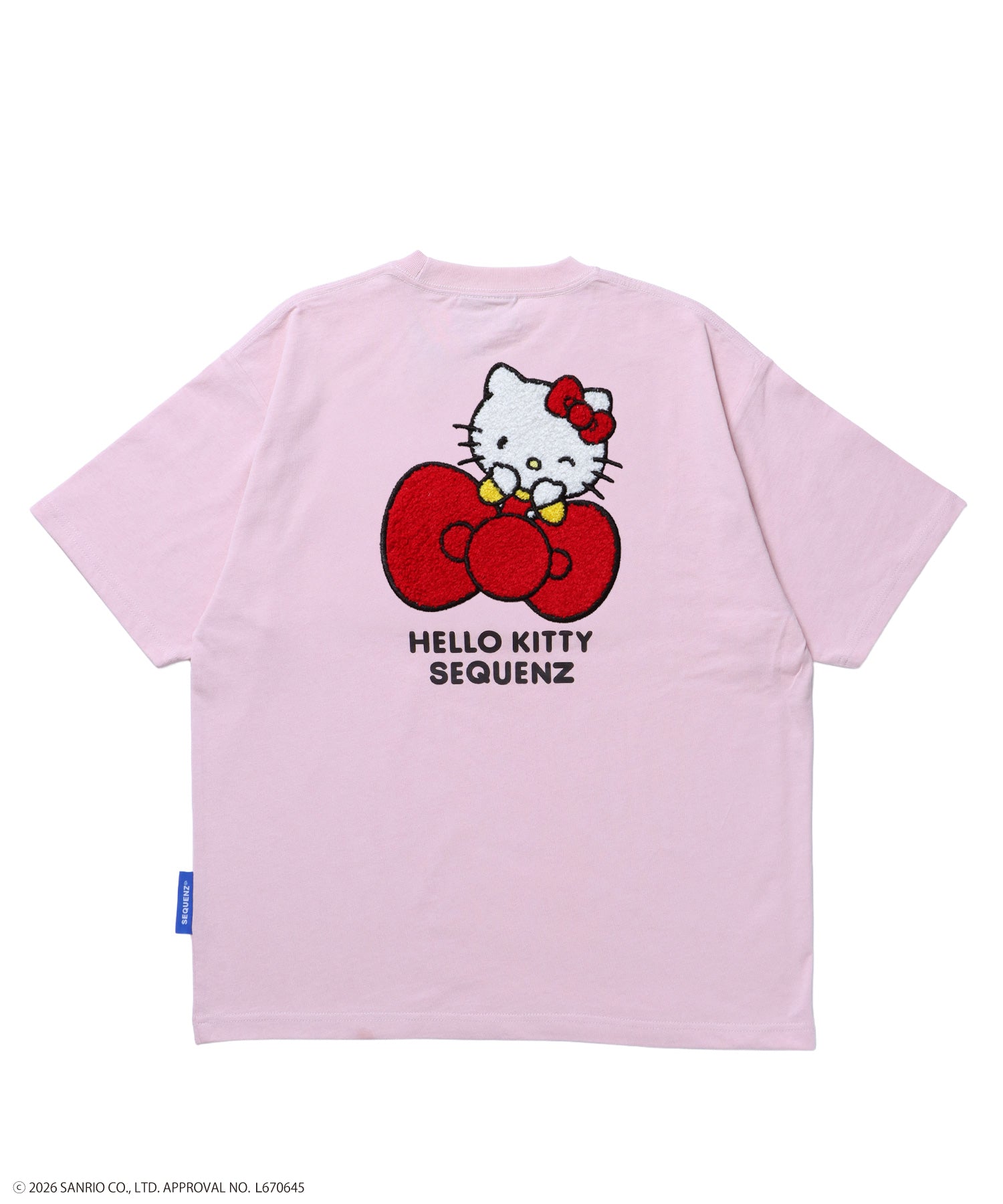 HK EMBROIDERY KITTY TEE / ハローキティ キティちゃん 半袖 クルーネック プリント ワンポイント 刺繍 ライトピンク