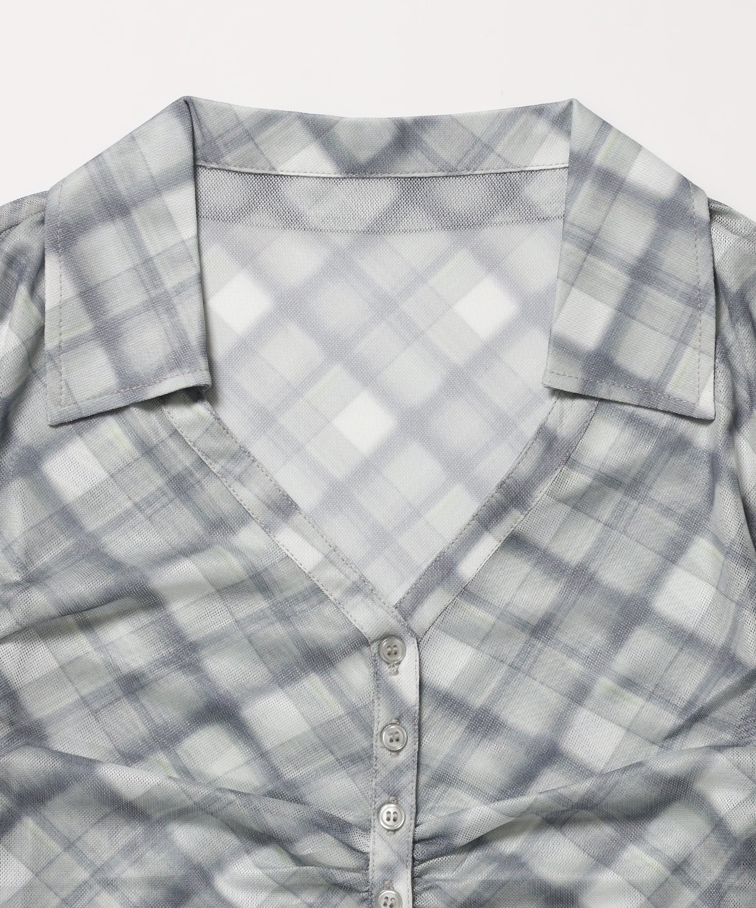 ※WEB限定 / レディースギャザー長袖シャツ / sqnz sheer gather l/s shirts ミント