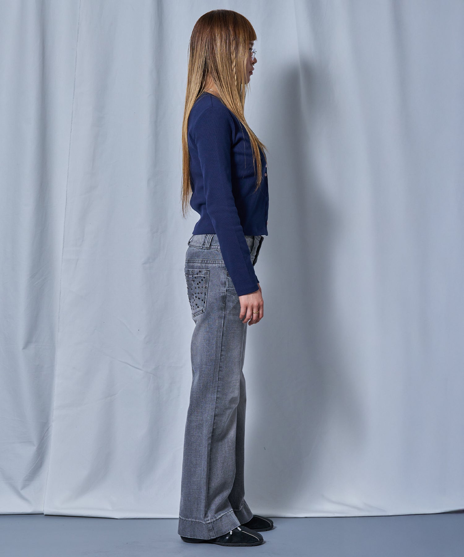 ※WEB限定 / レディースフィットカーディガン / sqnz fit cardigan ネイビー