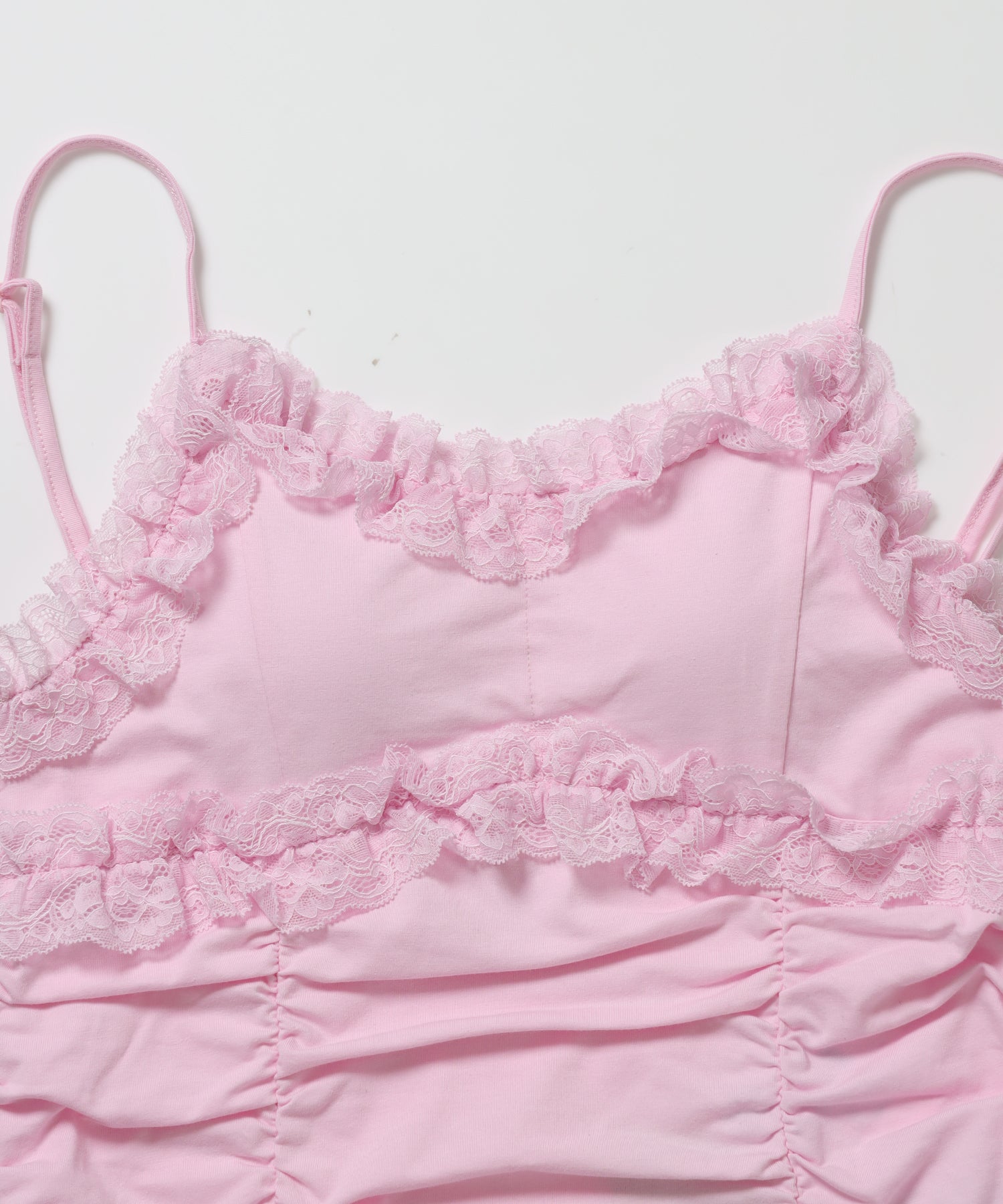 ※WEB限定 / レディースギャザーレースキャミ / sqnz gather lace camisole ピンク
