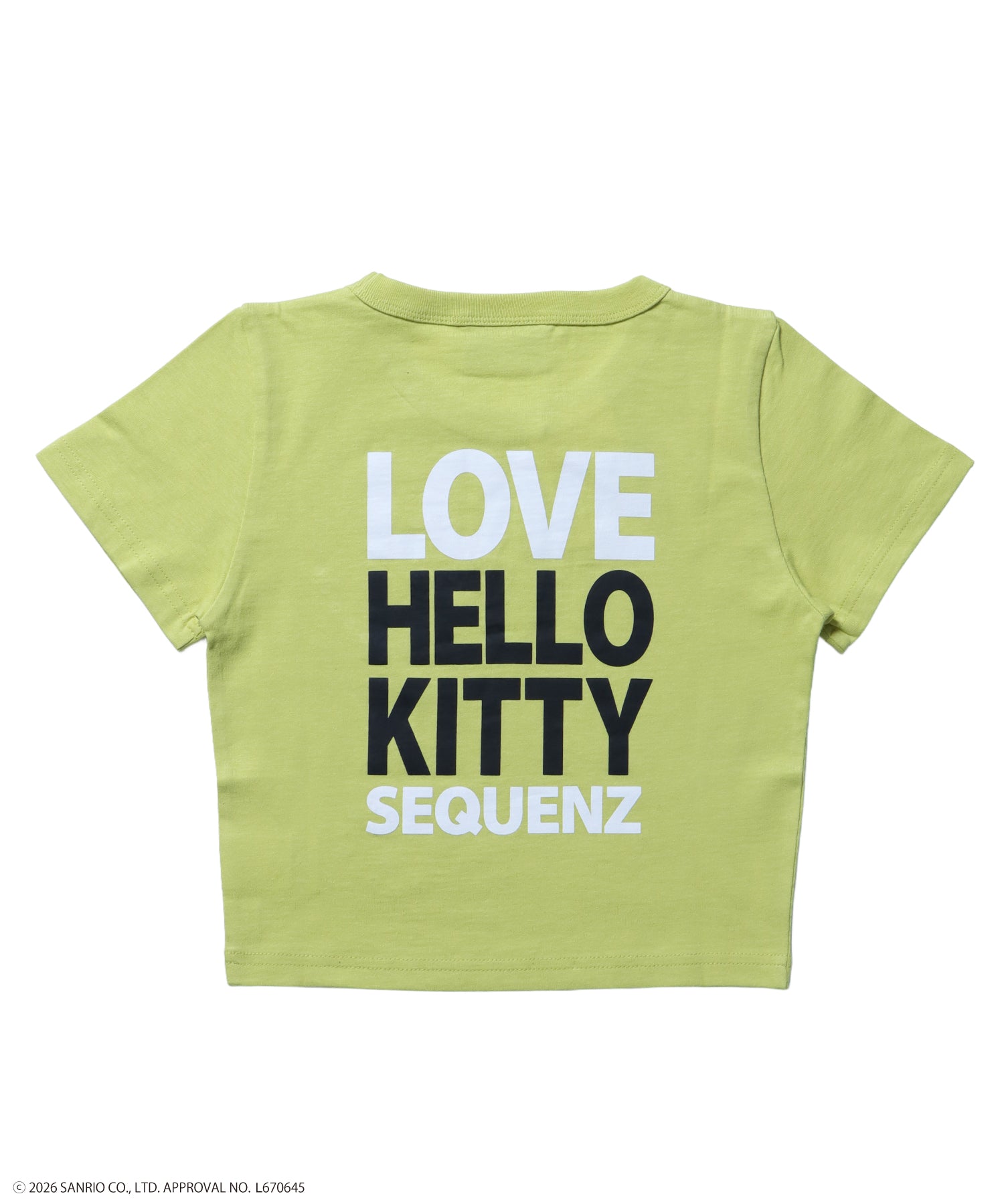 HK LOVE SEQUENZ TEE / ハローキティ キティちゃん 半袖 クルーネック プリント ワンポイント ラインストーン イエロー