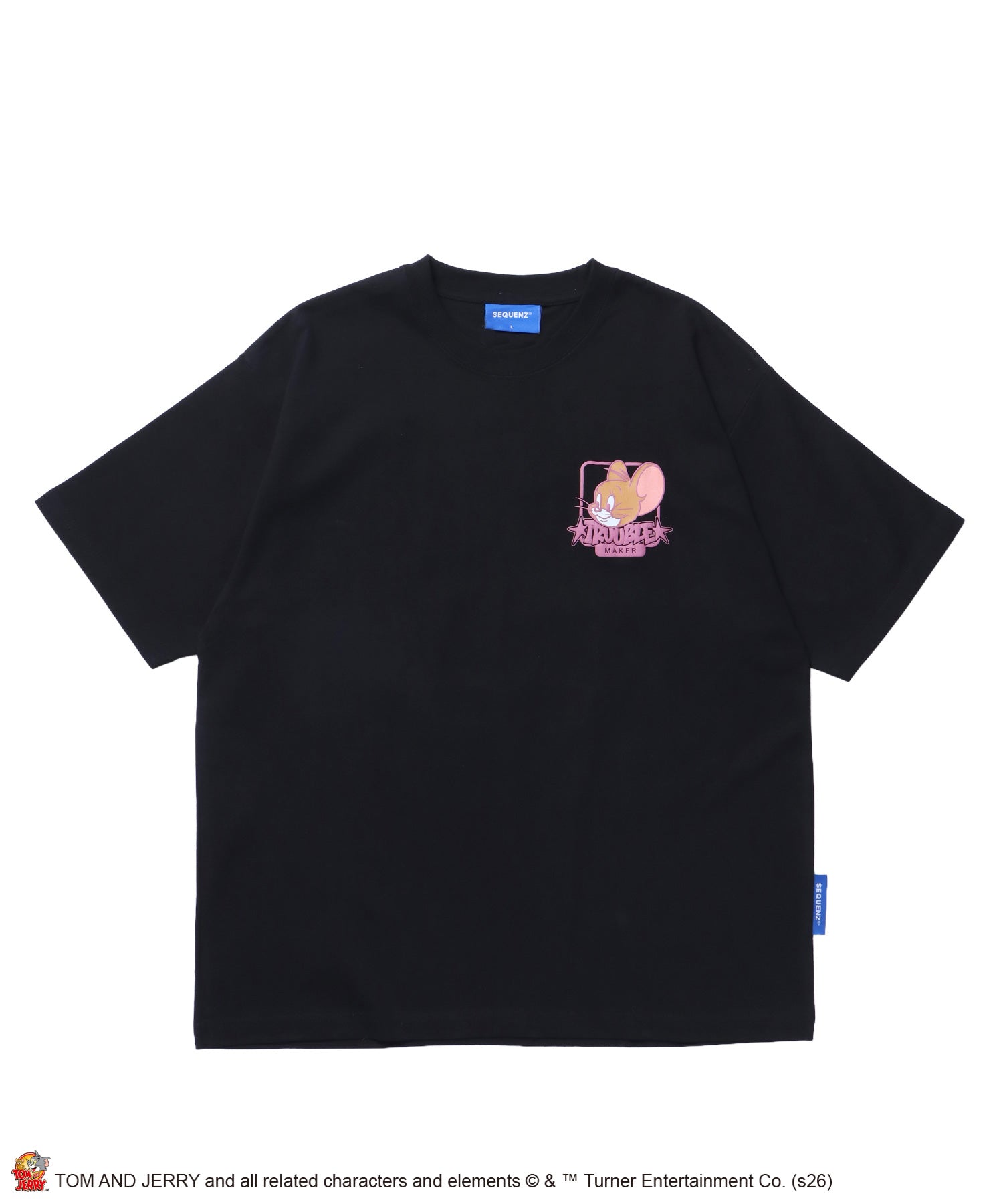 TJ BACK STYLE JERRY TEE / トムとジェリー Tシャツ 半袖 クルーネック プリント オーバーサイズ ブラック