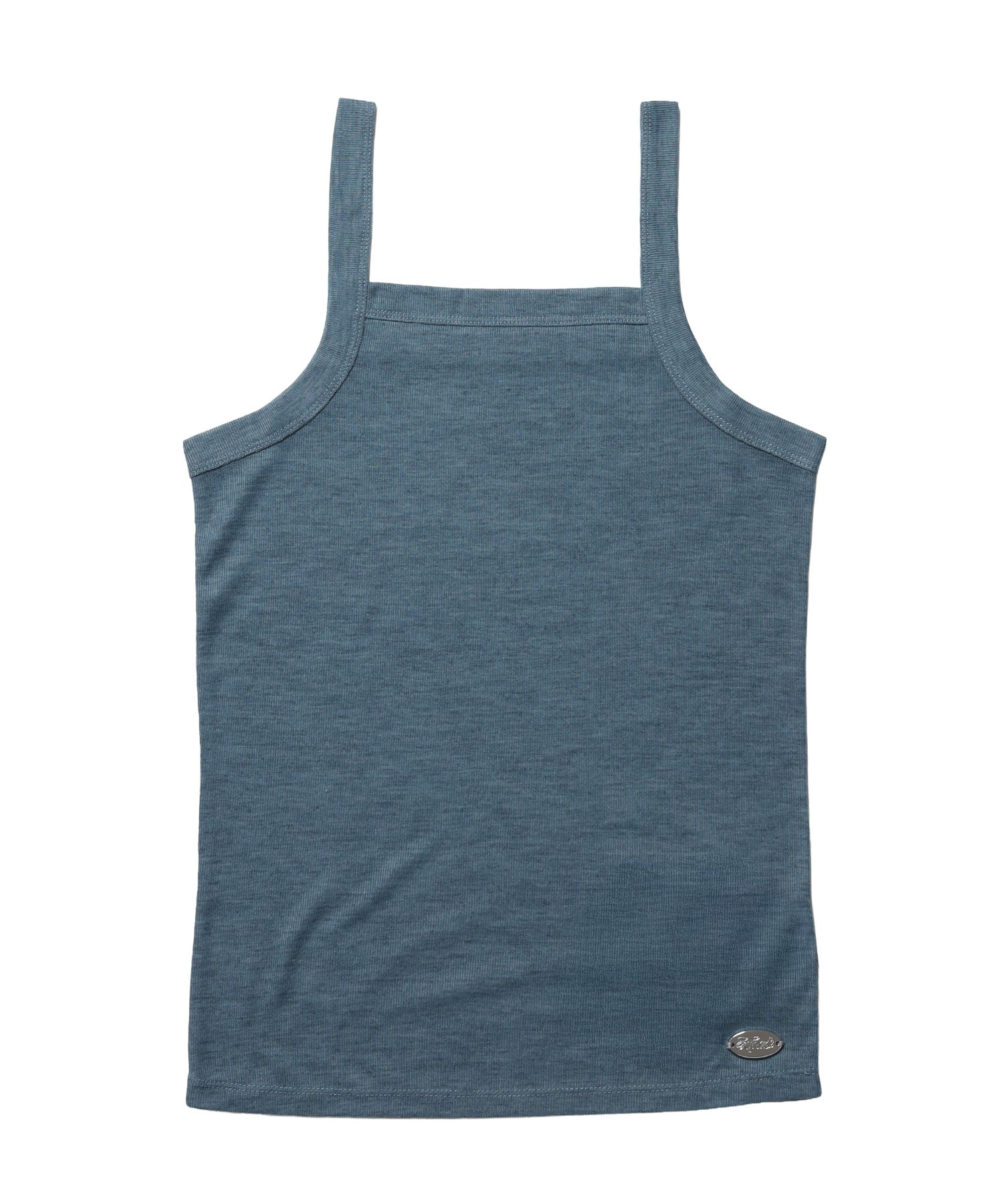 sqnz sheer layered tank / レディース シアー レイヤード ピスネーム メタルプレート タンクトップ クルーネック グリーン