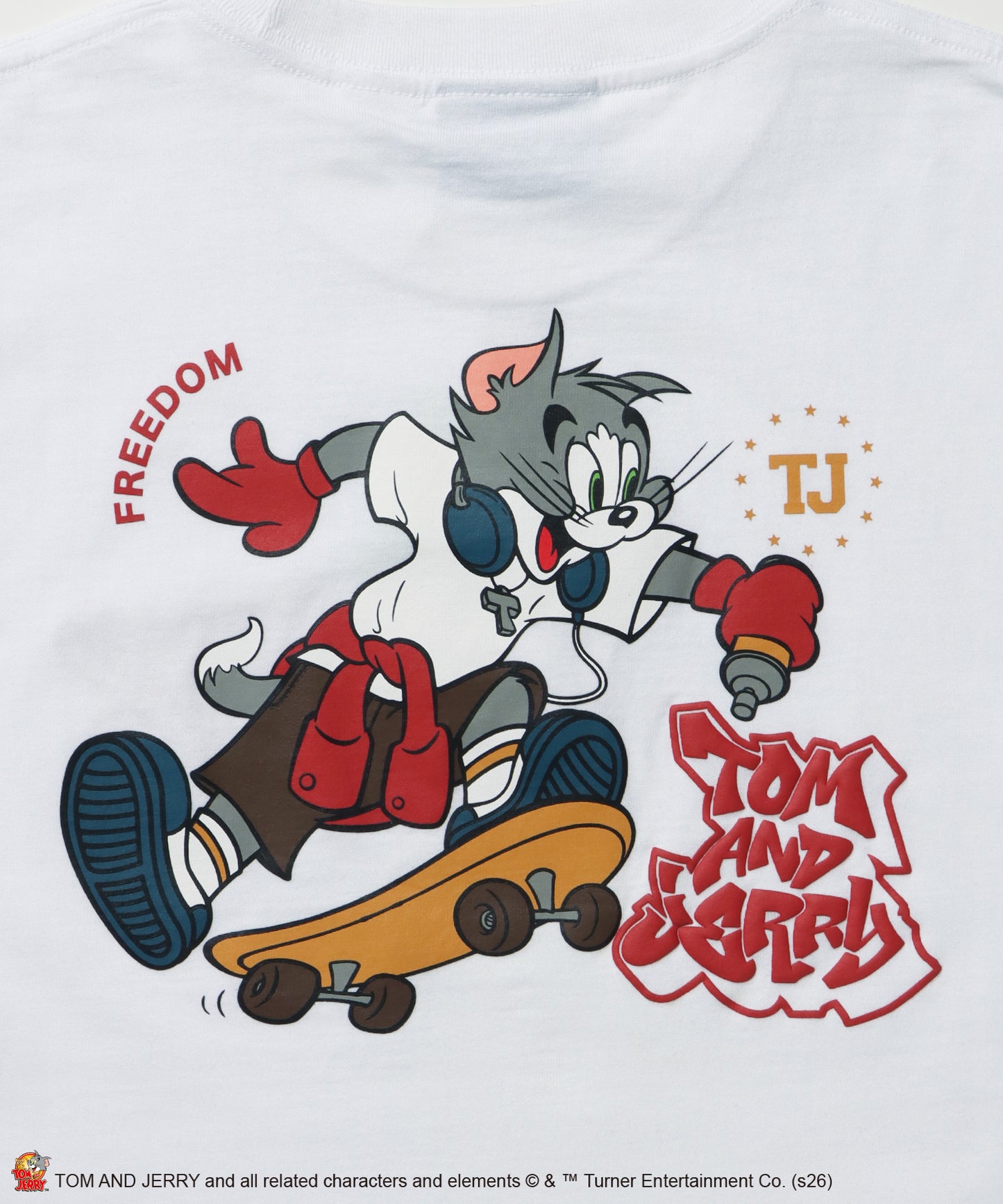 TJ SKATE BOARD TEE / トムとジェリー Tシャツ 半袖 クルーネック プリント オーバーサイズ ホワイト系その他