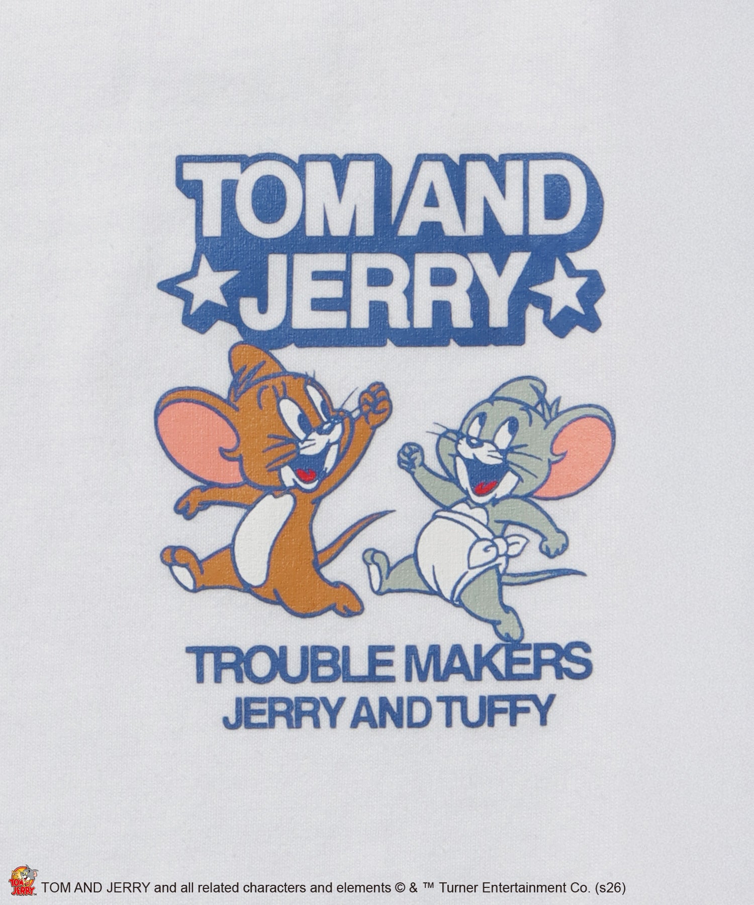 TJ BEST FRIENDS! EMB. TEE / トムとジェリー Tシャツ 半袖 クルーネック 刺繍 オーバーサイズ ホワイト