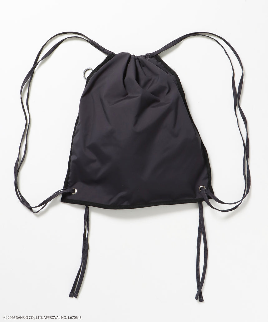 HK KITTY DAILY KNAPSACK / ナップサック バック 雑貨 2WAY プリント リバーシブル ユニセックス ブラック系その他