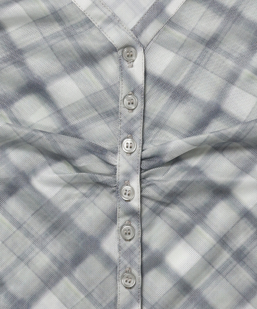 ※WEB限定 / レディースギャザー長袖シャツ / sqnz sheer gather l/s shirts ミント