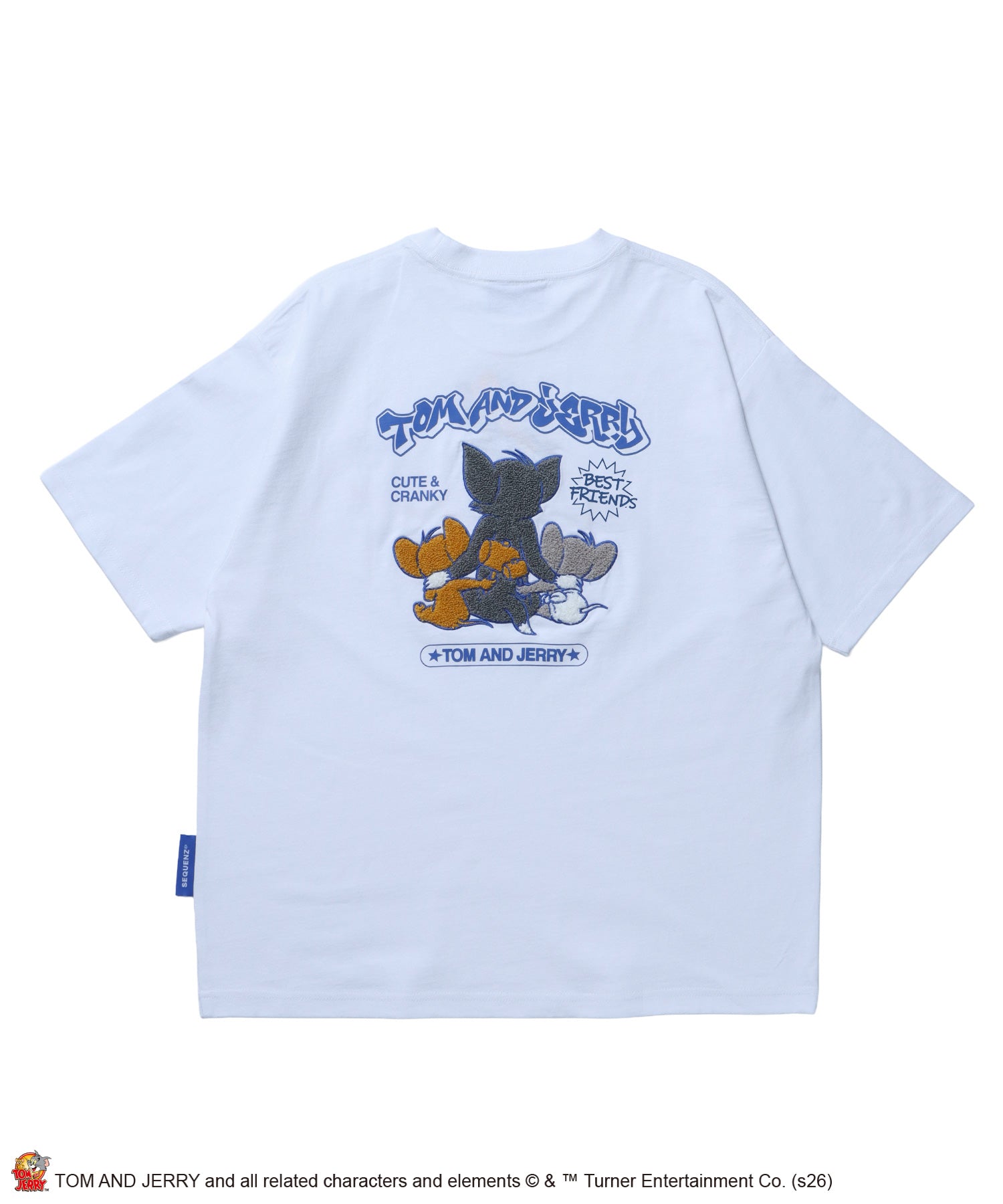 TJ BEST FRIENDS! EMB. TEE / トムとジェリー Tシャツ 半袖 クルーネック 刺繍 オーバーサイズ ホワイト