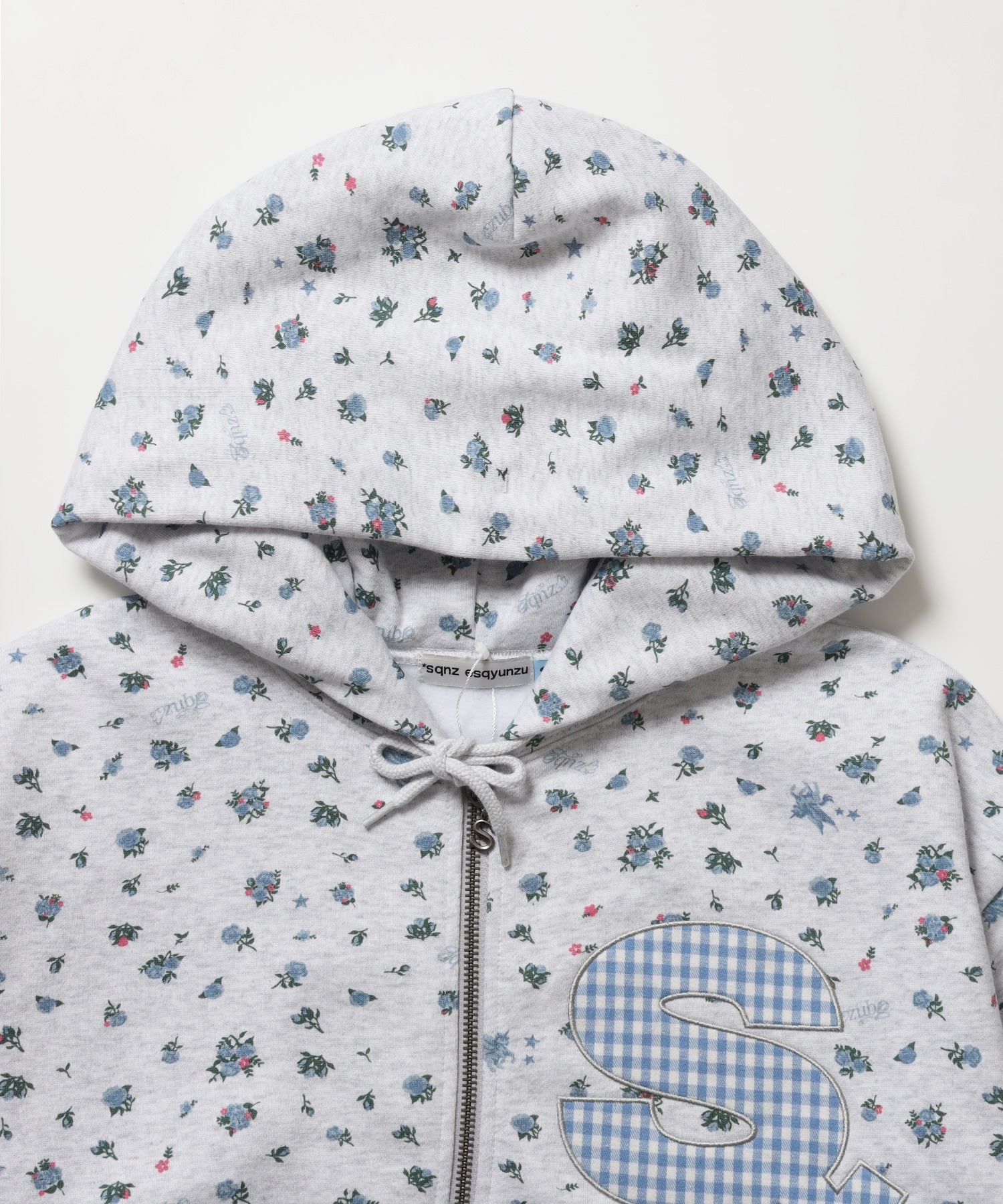 ※WEB限定 / ギンガムドットロゴジップパーカー / sqnzU spiral applique zip p/k
