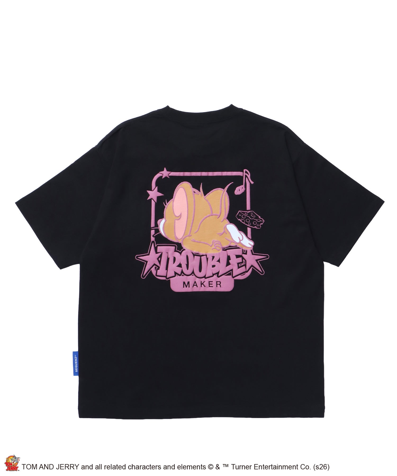 TJ BACK STYLE JERRY TEE / トムとジェリー Tシャツ 半袖 クルーネック プリント オーバーサイズ ブラック