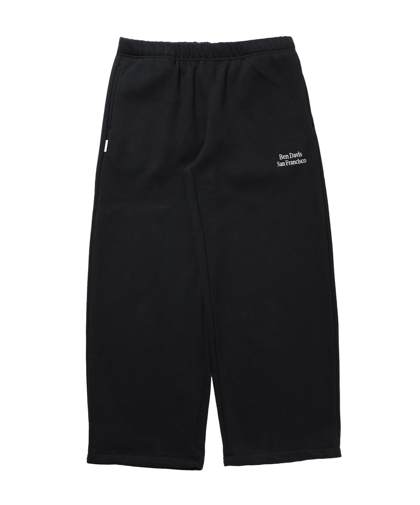 WIDE CURVE SWEAT PANTS / スウェットパンツ ワイドシルエット ルーズ ユニセックス ブラック