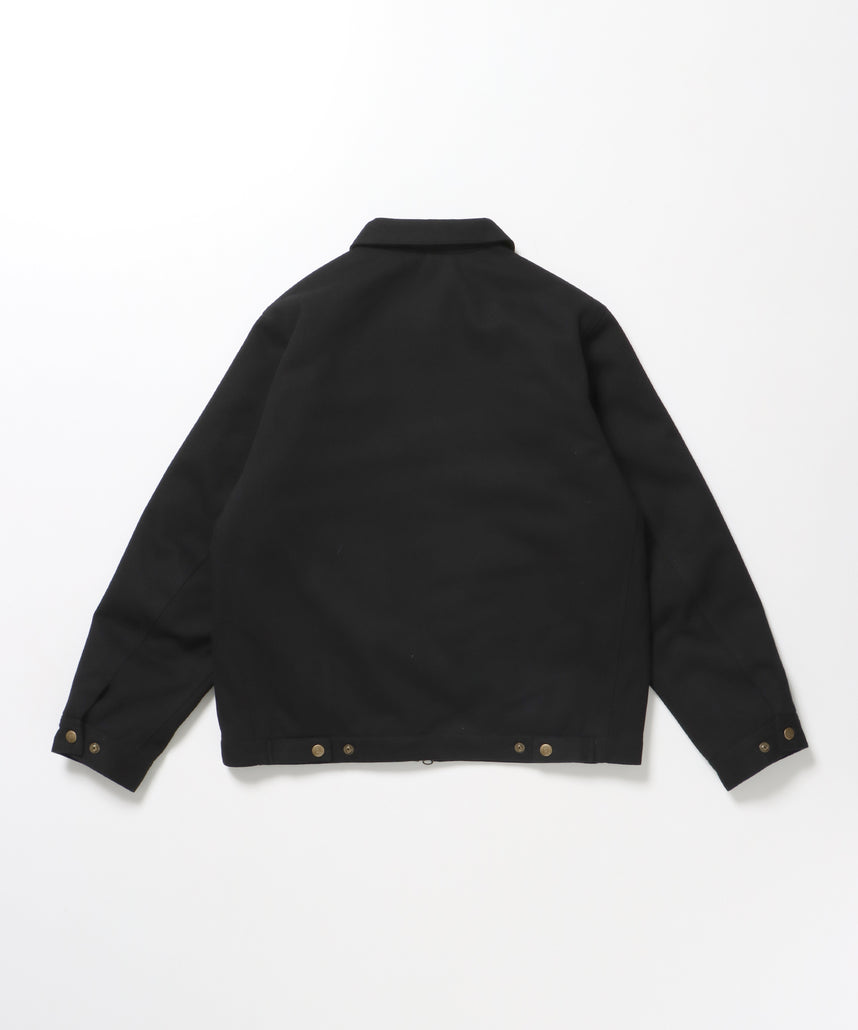 PADDED EISENHOWER JACKET / オーバーサイズ ビッグシルエット ジャケット アウター 中綿 ジップ ブラック