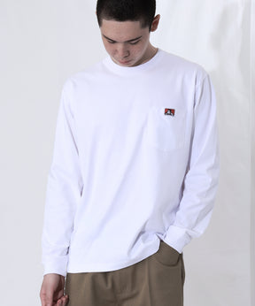 L/S POCKET TEE (REG) / ユニセックス ロングスリーブ ポケットT レギュラーフィット 長袖 ワンポイント ホワイト