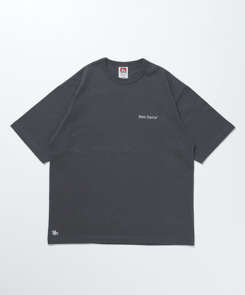 【BEN DAVIS(ベンデイビス)】NAVAL別注 エクストラヘビーオーバーT / 半袖 Tシャツ ワンポイント ブランドロゴ 刺繍 チャコール