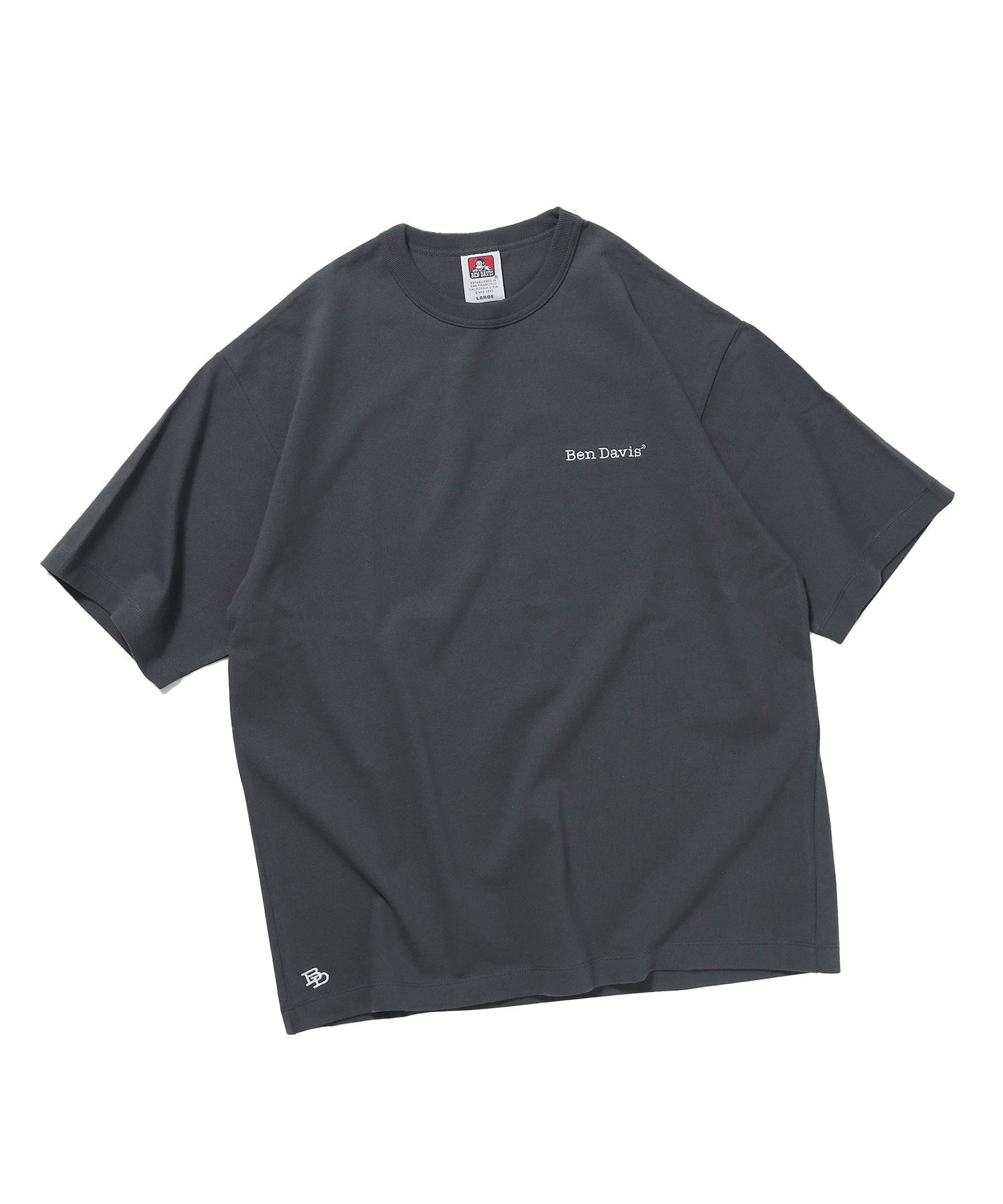 【BEN DAVIS(ベンデイビス)】NAVAL別注 エクストラヘビーオーバーT / 半袖 Tシャツ ワンポイント ブランドロゴ 刺繍 チャコール