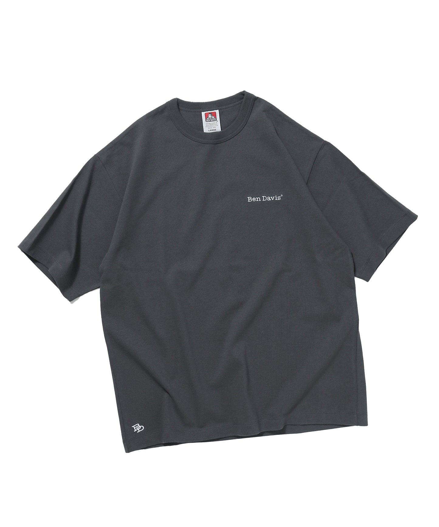 【BEN DAVIS(ベンデイビス)】NAVAL別注 エクストラヘビーオーバーT / 半袖 Tシャツ ワンポイント ブランドロゴ 刺繍 チャコール