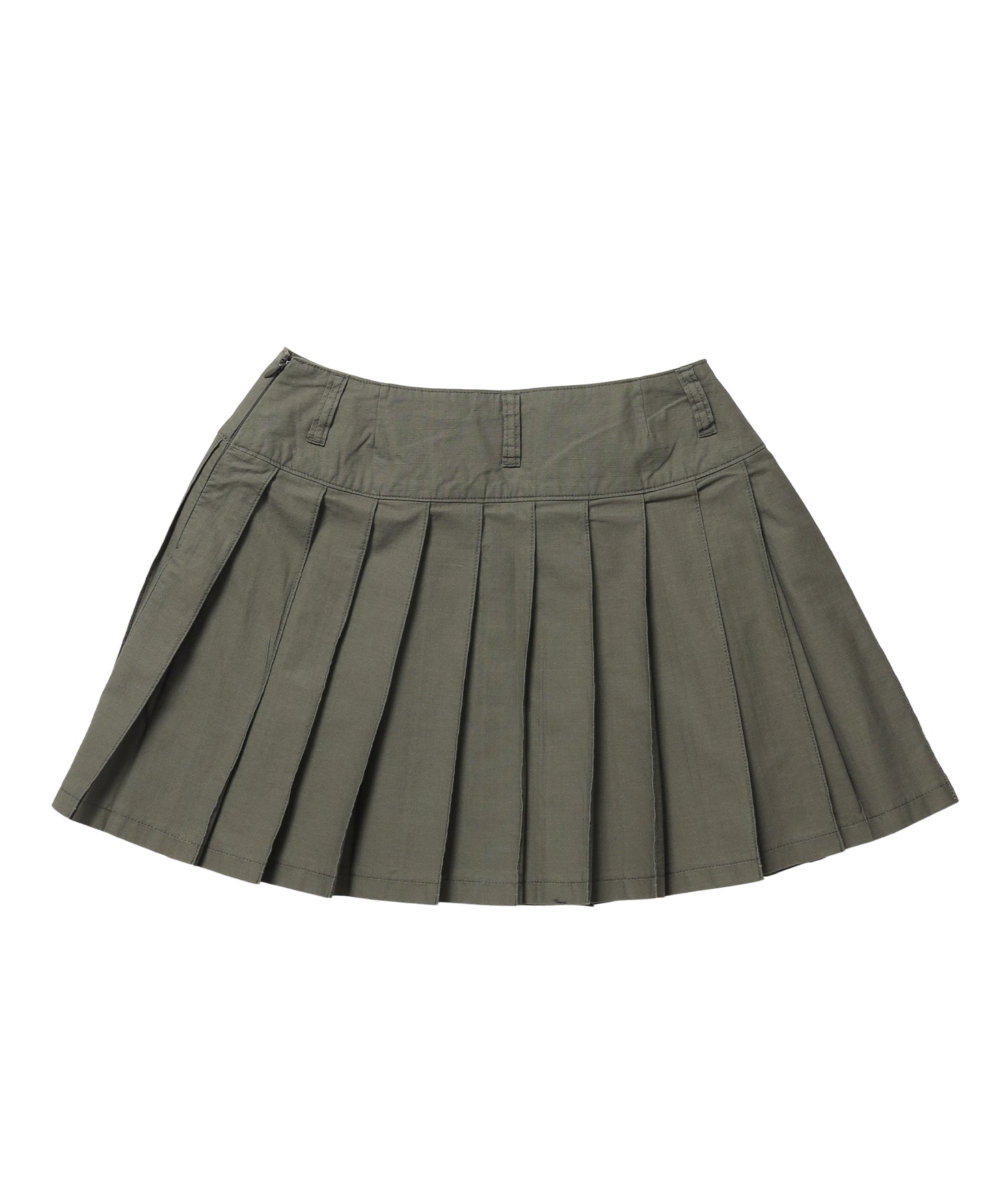 ※WEB限定 / レディースアイレットプリーツミニスカート / sqnz eyelet pleats skirt カーキ