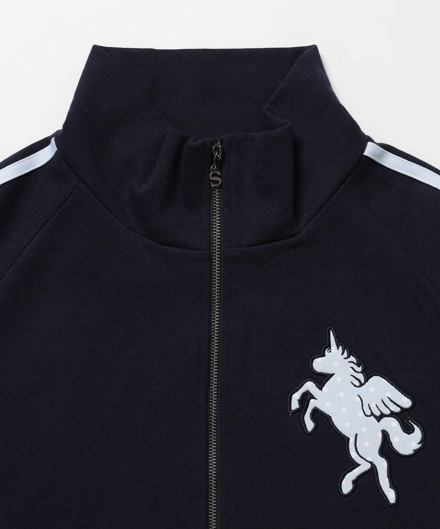 ※WEB限定 / ユニコーンワッペン刺繍トラックジャケット / sqnzU horse track jkt ネイビー