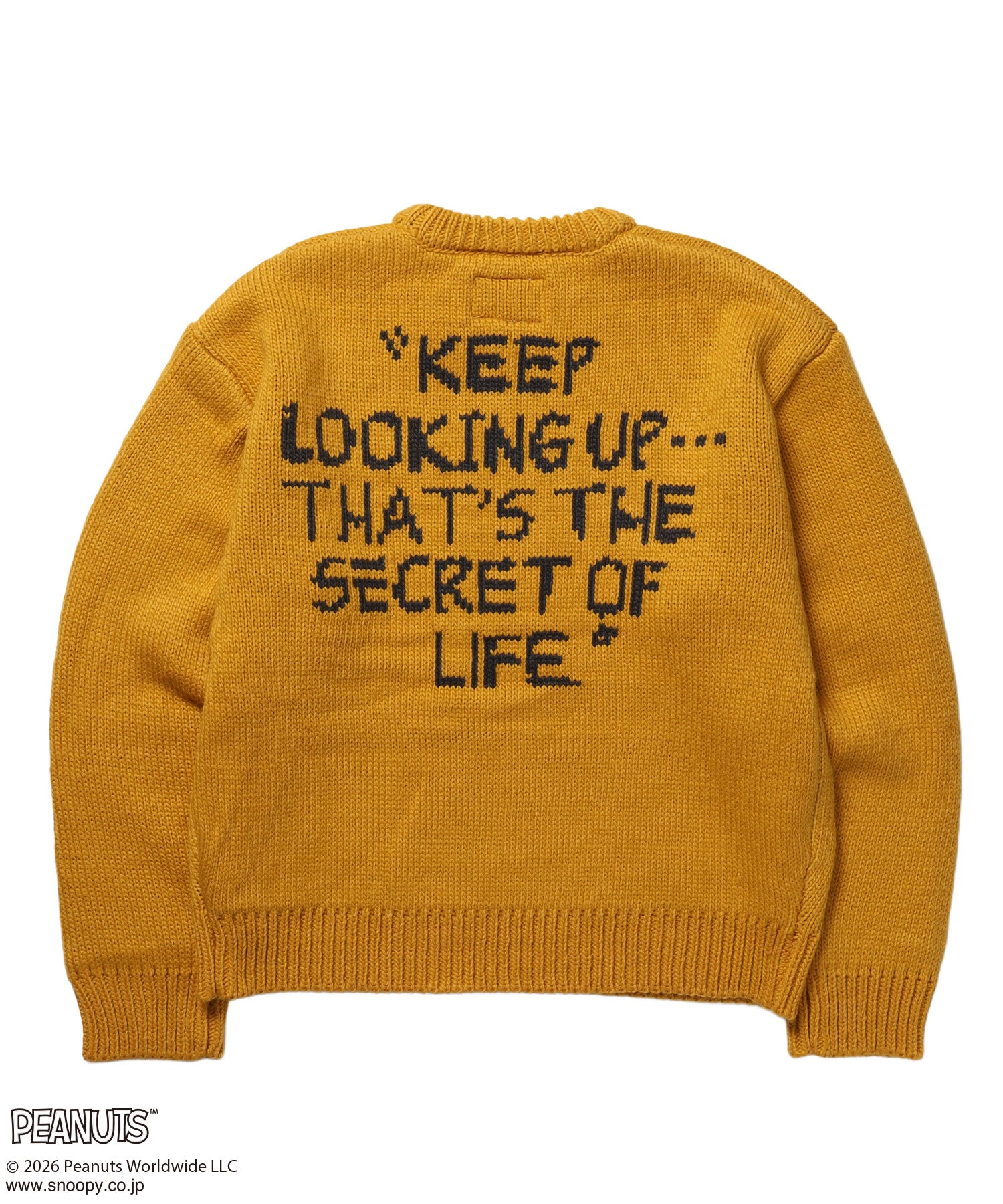 TP SNOOPY CHUNKY KNIT / スヌーピー メッセージプリント チャンキーニット イエロー