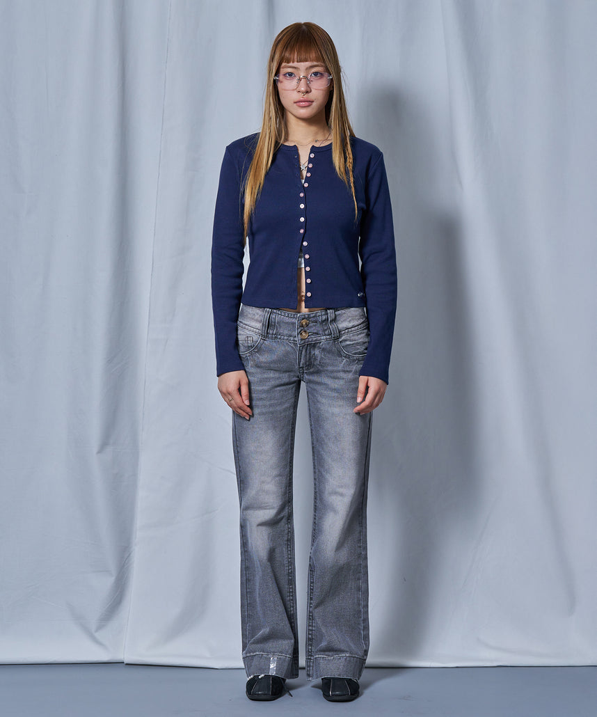 ※WEB限定 / レディースフィットカーディガン / sqnz fit cardigan ネイビー